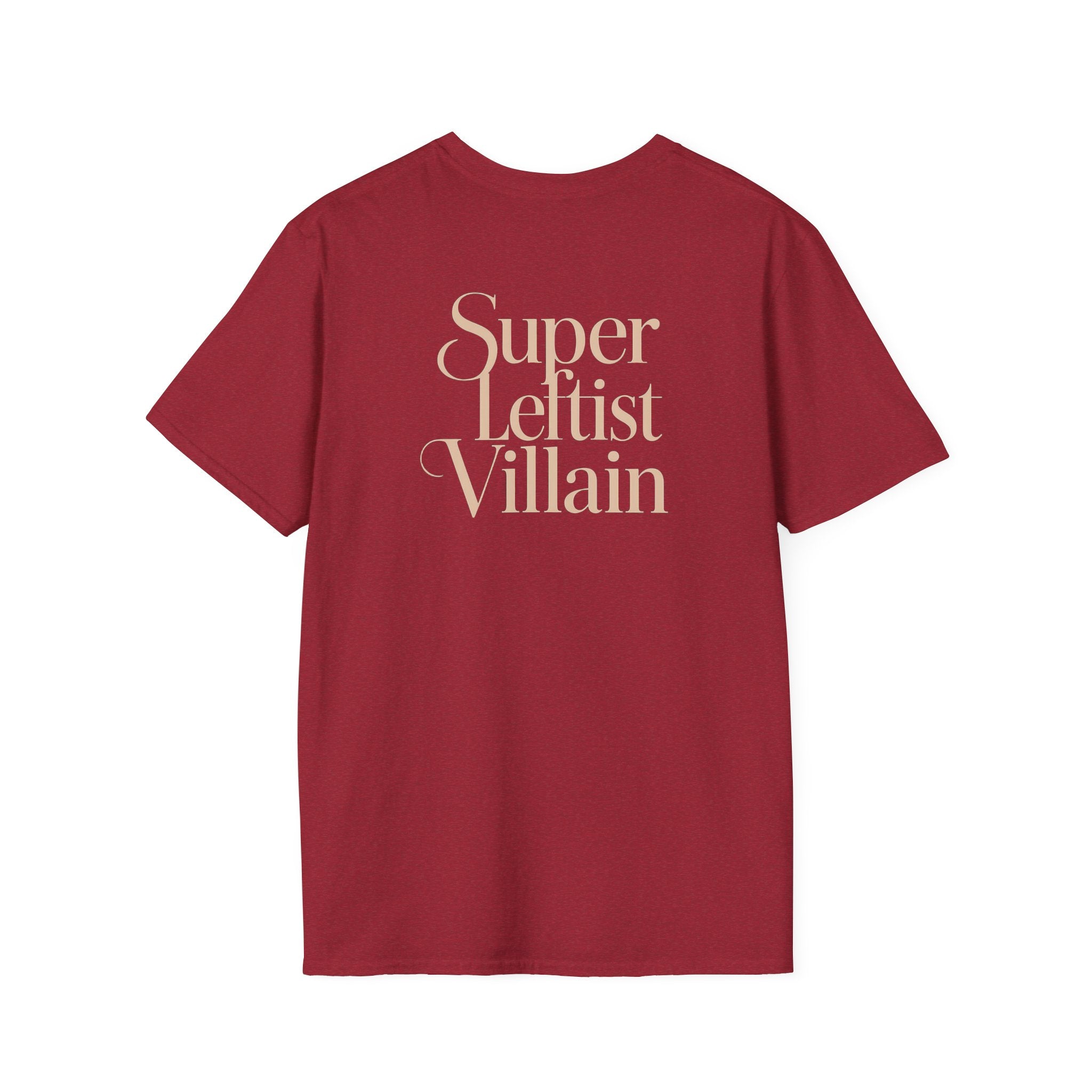 Super Leftist Villain Softstyle T-Shirt, Anti Trump Activist Shirt, Political Streetwear, Leftist Peace Love Tee, Social Justice Gift