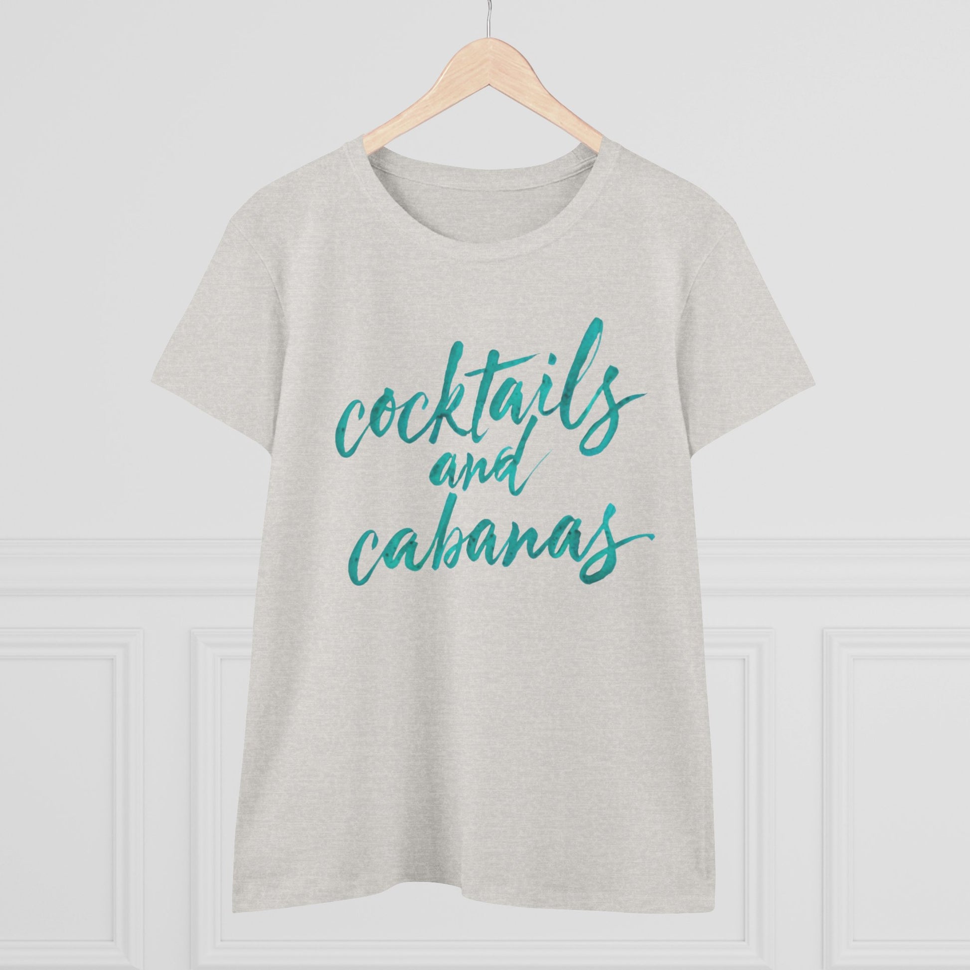 Cocktails and Cabanas Tee - Women&#039;s Midweight Cotton Shirt, Beachwear, Summer Top, Vacation Outfit, Casual Wear, Gift for Her, Pool