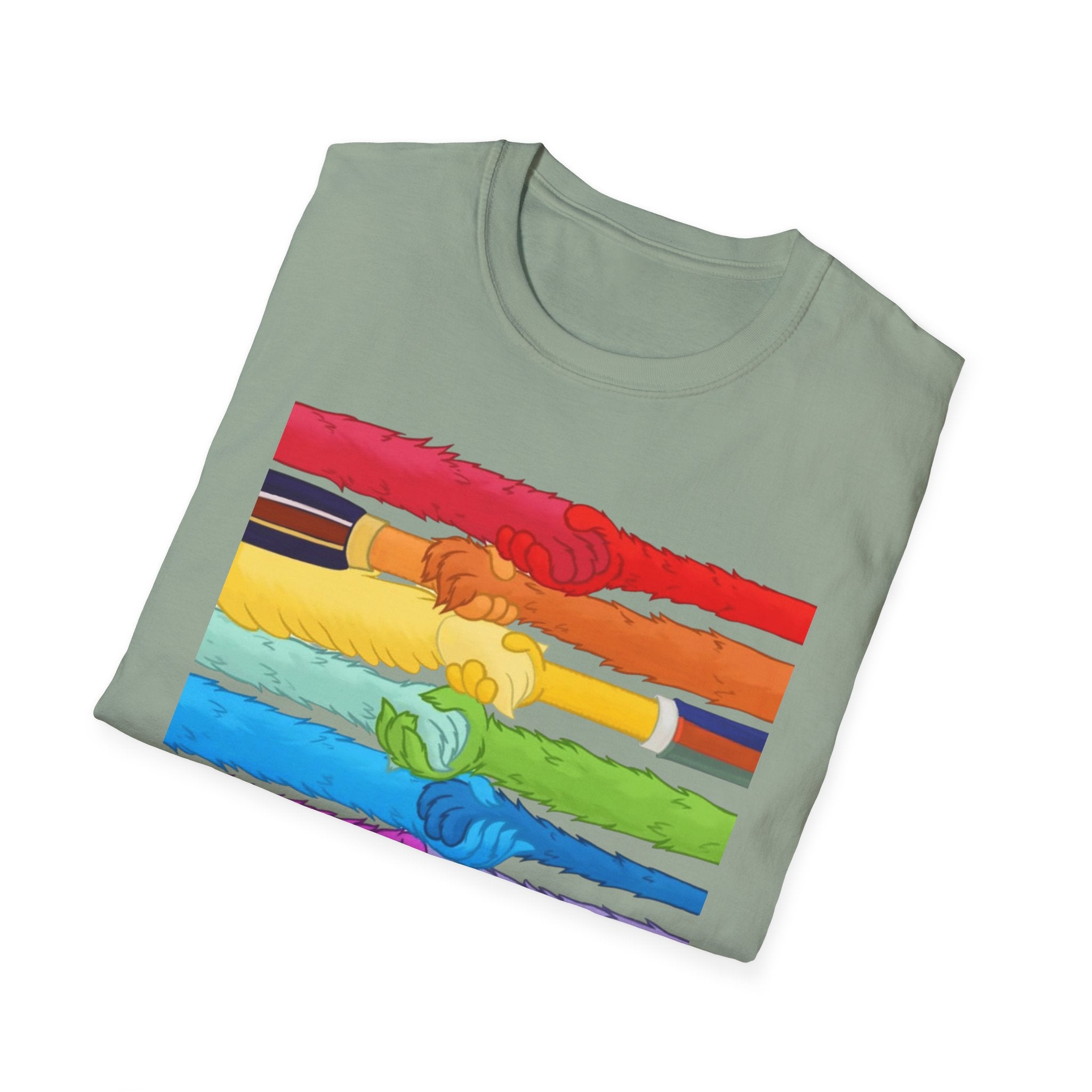 Pride Unity T-Shirt, Unisex Graphic Tee, LGBTQ+ Pride Shirt, Colorful Equality Apparel, Rainbow Friendship Tee, Support & Celebrate