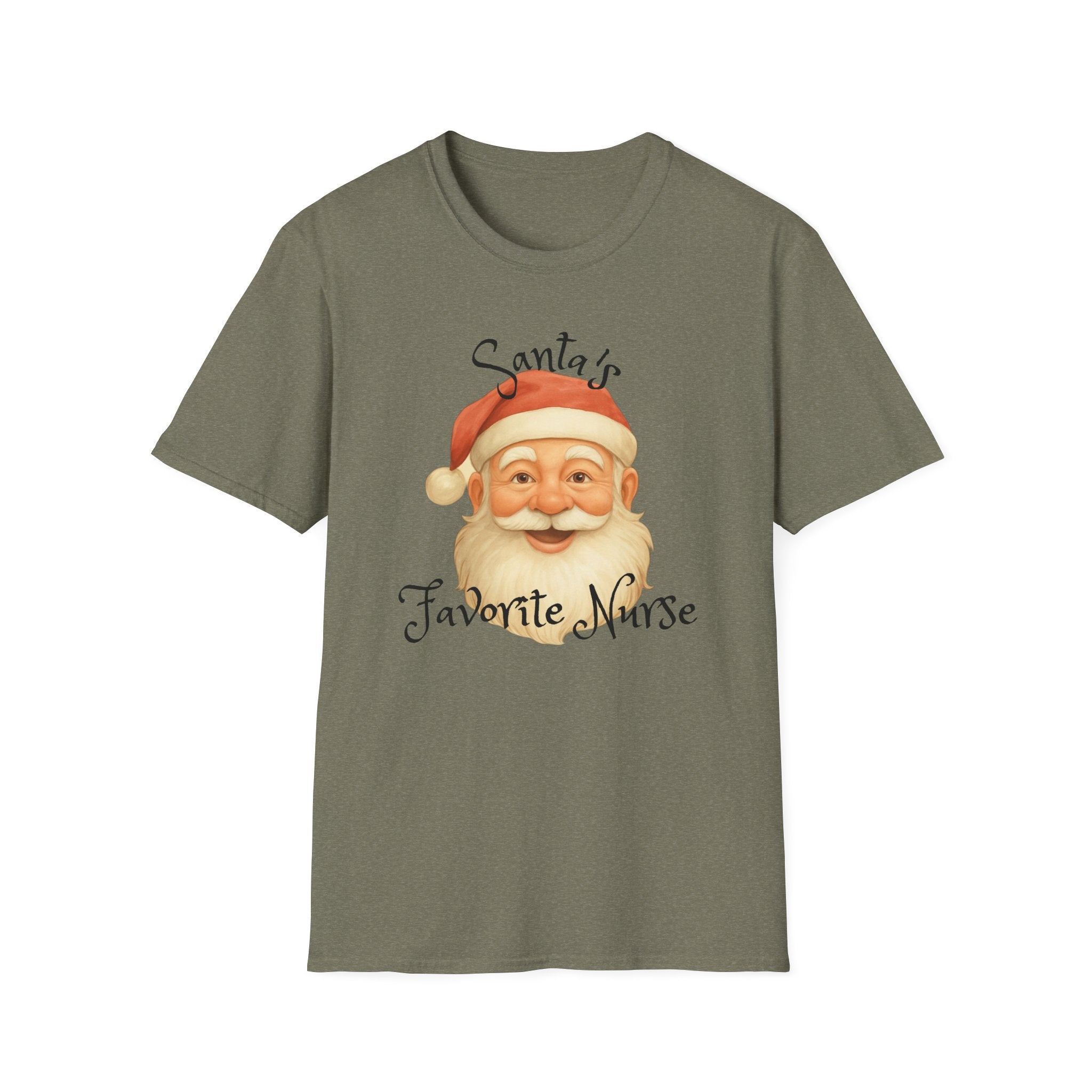 Santa Nurse Christmas T-Shirt, Santa's Favorite Nurse Top, Holiday Gifts for Nurses, Unisex Tee, RN Shirt, Healthcare Worker Apparel
