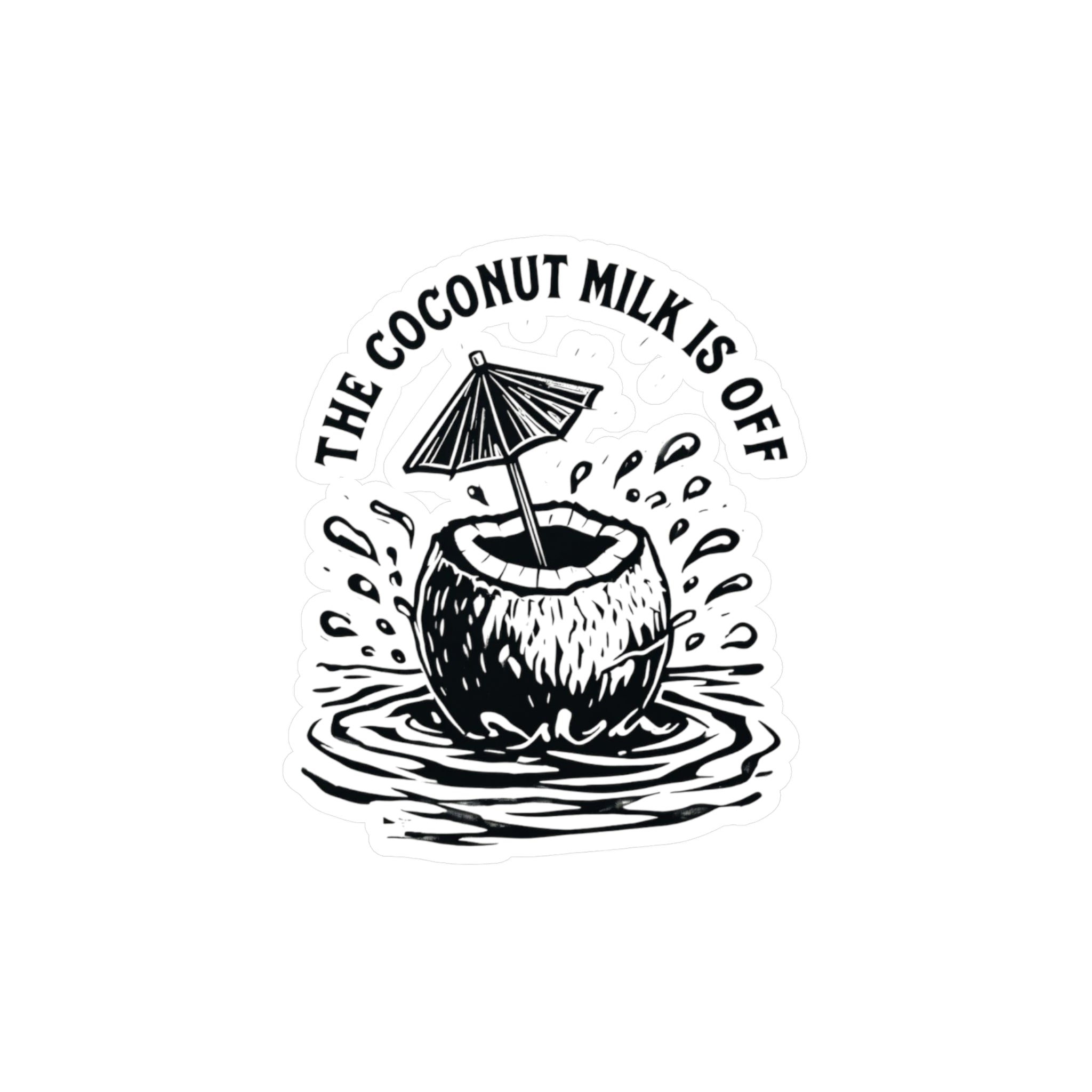 Coconut Milk Vinyl Decals - Fun Tropical Decor for Laptops & Water Bottles, Aesthetic Stickers for Home, Beach Lover Gift, Summer Vibes