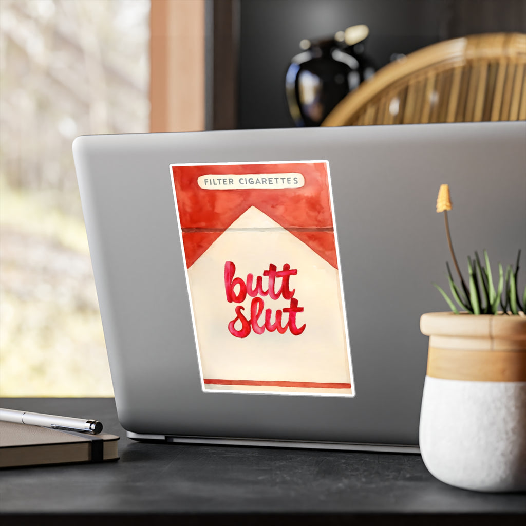 Butt Slut smoker Playful Vinyl Decals for Fun Decor, Funny Stickers for Gifts, Humorous Art, Unique Party Favors, Quirky Home Accessories
