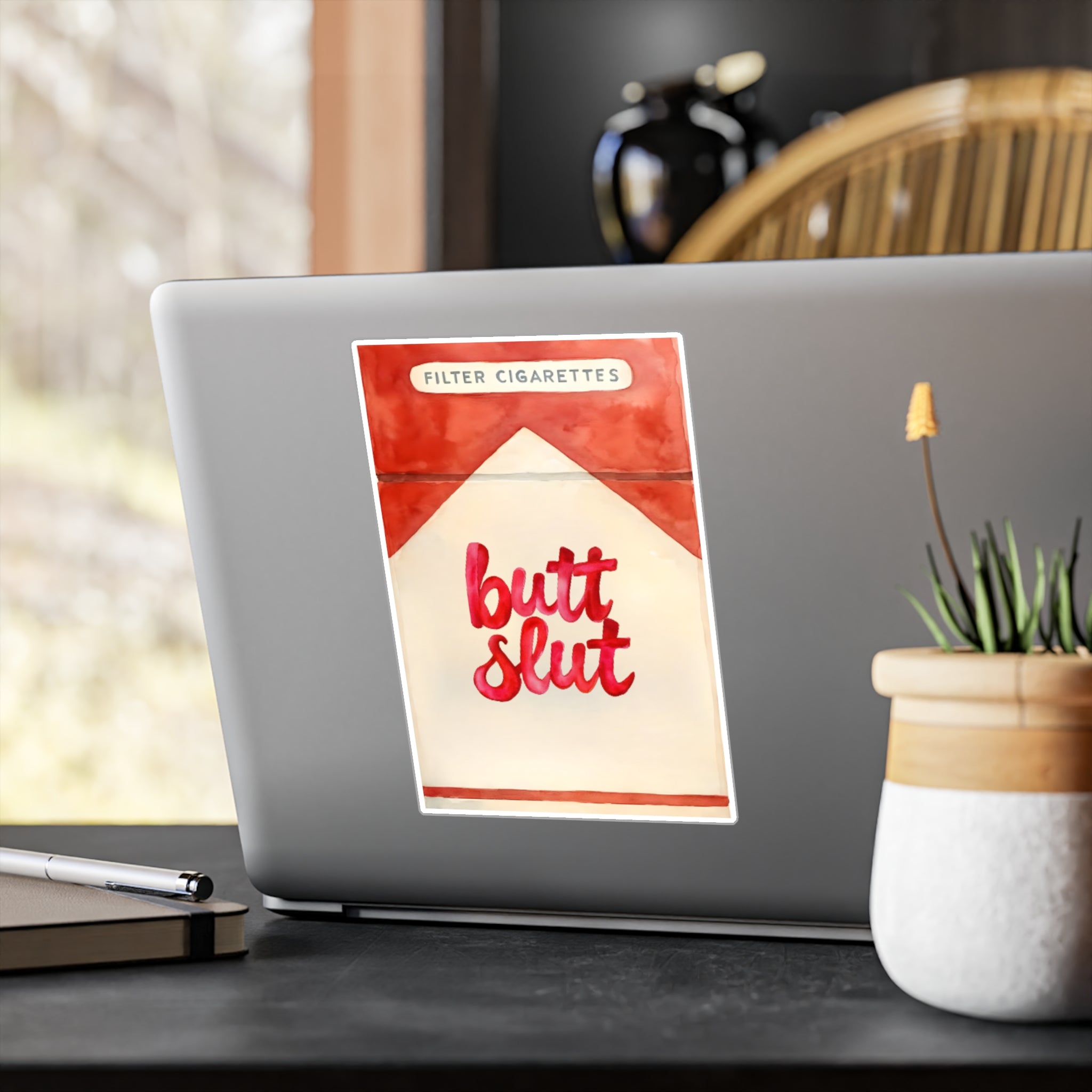 Butt Slut smoker Playful Vinyl Decals for Fun Decor, Funny Stickers for Gifts, Humorous Art, Unique Party Favors, Quirky Home Accessories