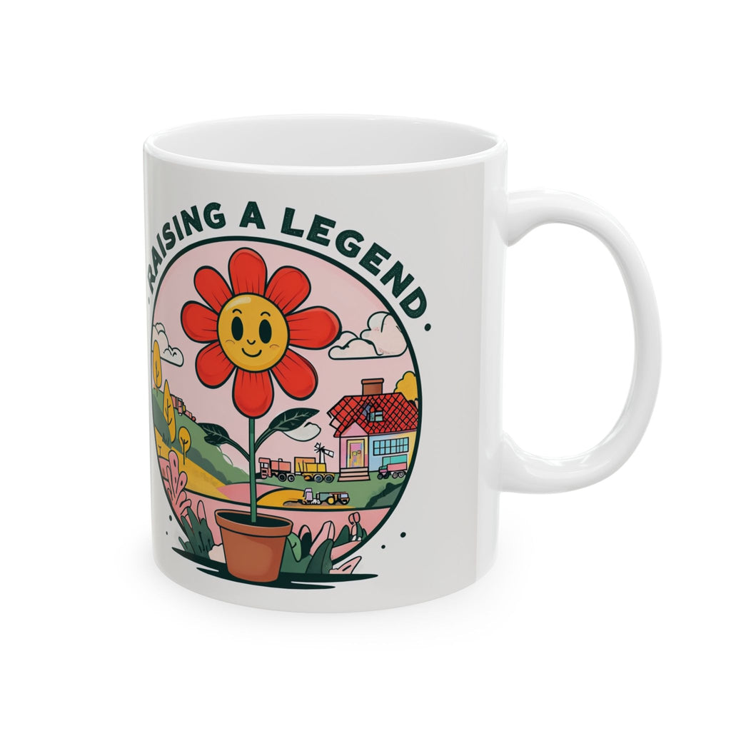 Raising a Legend Floral Ceramic Mug | Coffee Cup for Gardening Lovers, Mother's Day Gift, Personalization Option, Home Decor