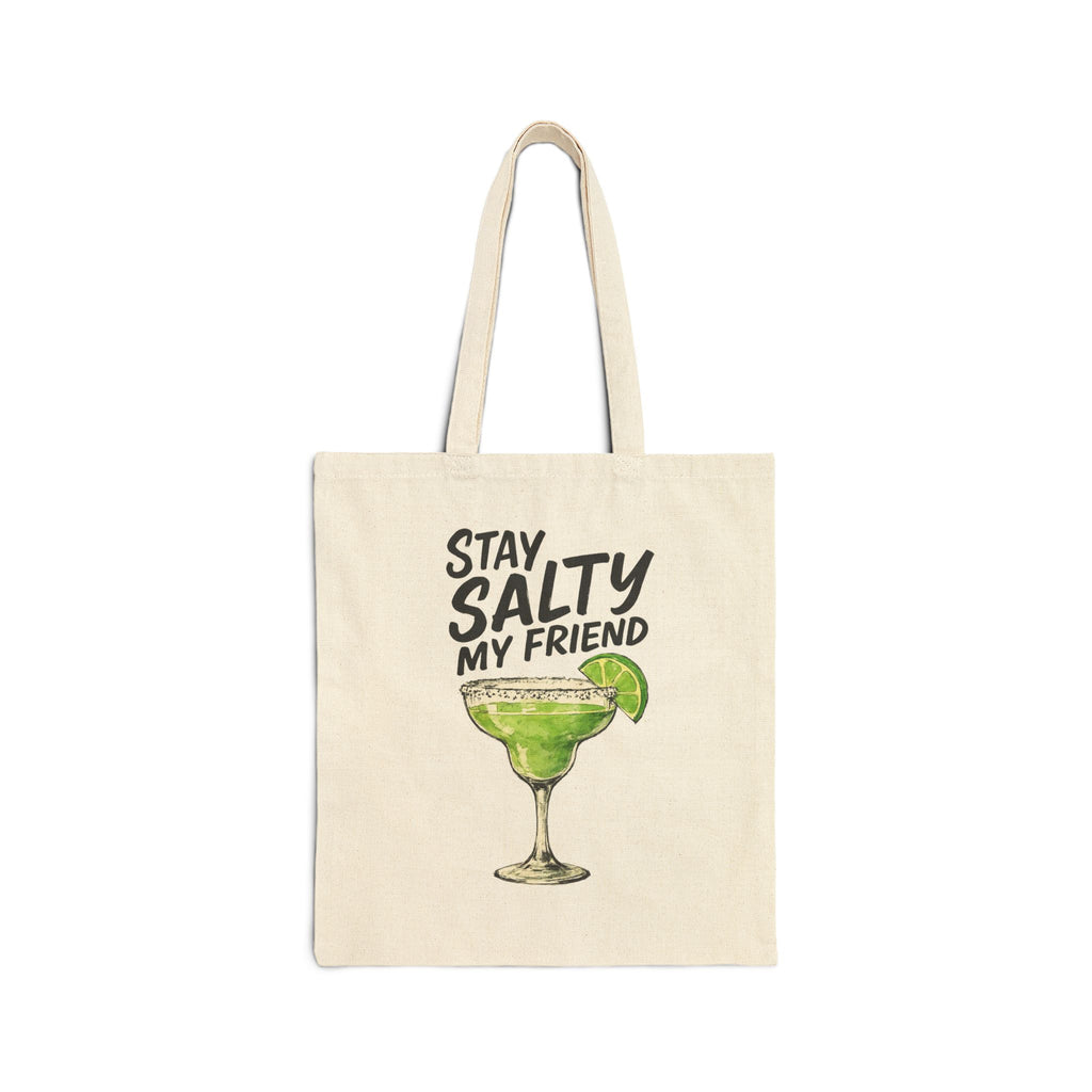 Stay Salty Tote Bag | Fun Cotton Canvas Shopping Bag, Beach Bag, Gift for Friends, Eco-friendly Tote, Summer Vibes tequila cocktail