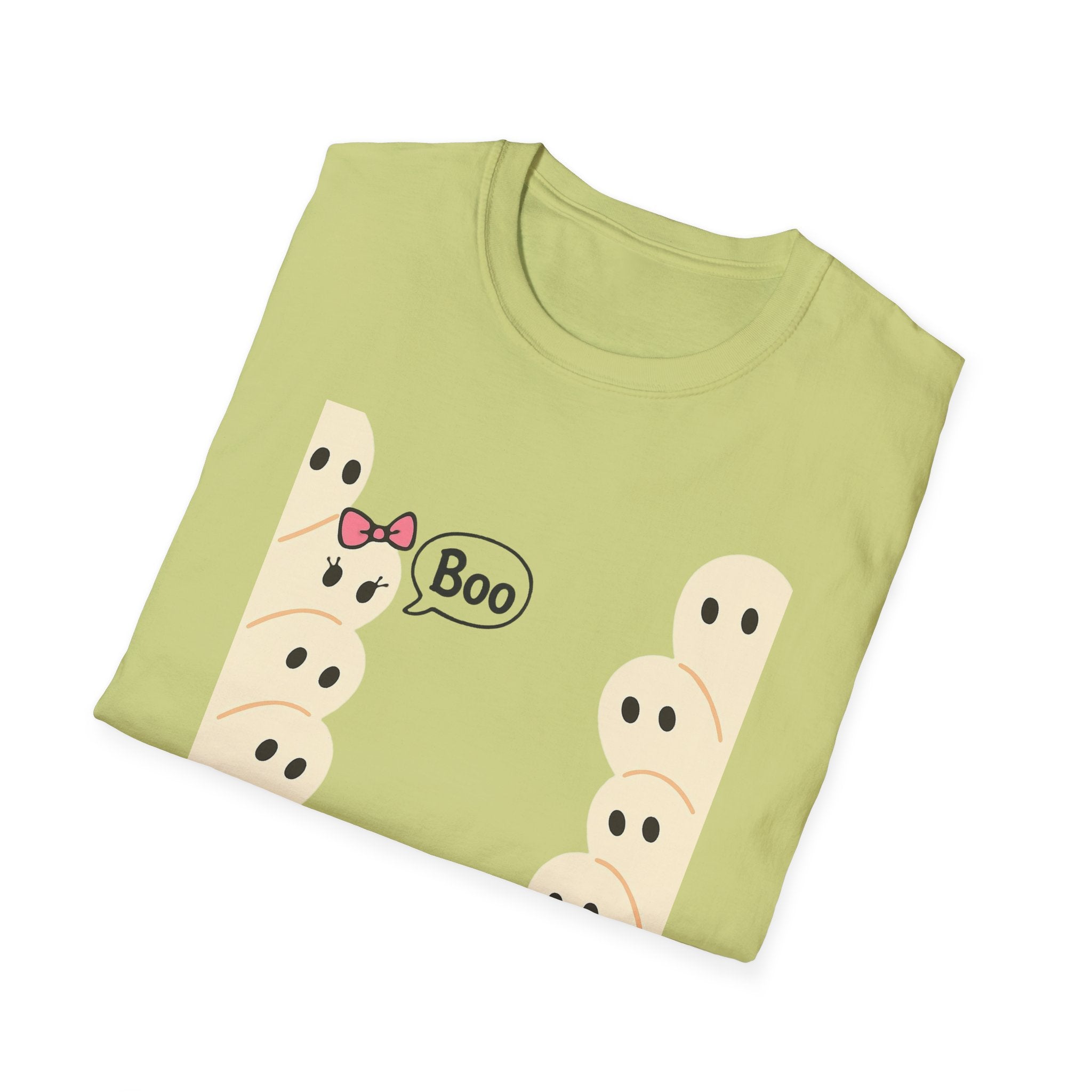 Spooky Ghost Boo Bow Cute Halloween Unisex T-Shirt, Halloween Shirt, Ghost Costume, Halloween Party Shirt, Spooky Tee, Cute Halloween Top