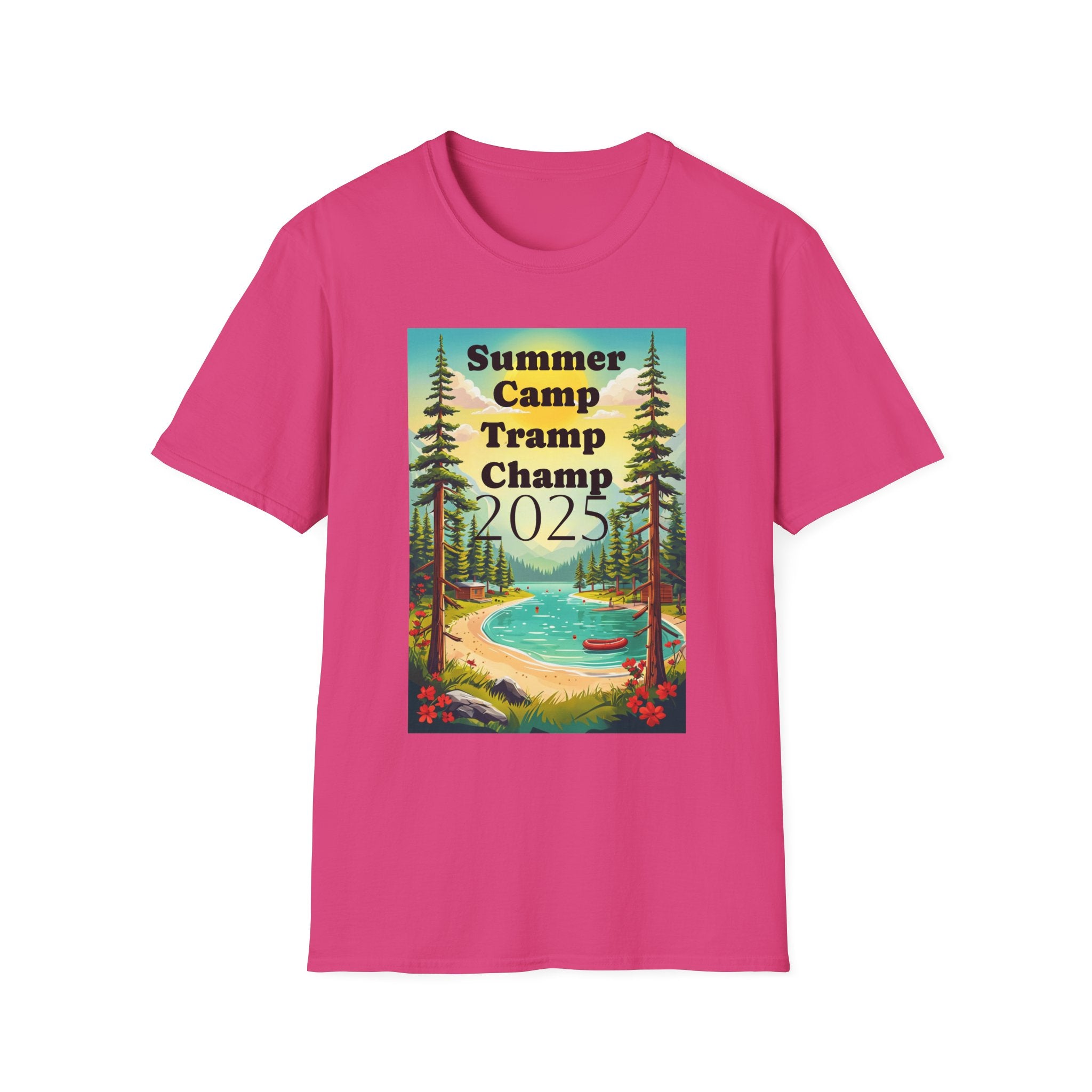 Unisex Summer Camp T-Shirt, Fun Camp Tee, Outdoor Adventure Shirt, Camping Gift, Tramp Champ Apparel, 2025 Summer Tees