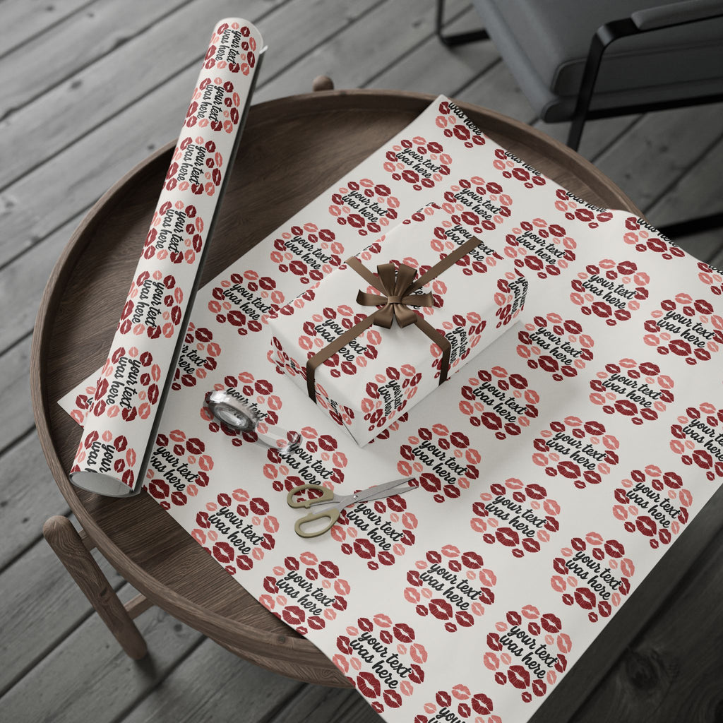 Personalized Any Name Kiss Print Wrapping Paper - Romantic Gift Wrap for Valentine's Day & Special Occasions grandparents aunts gifts for him