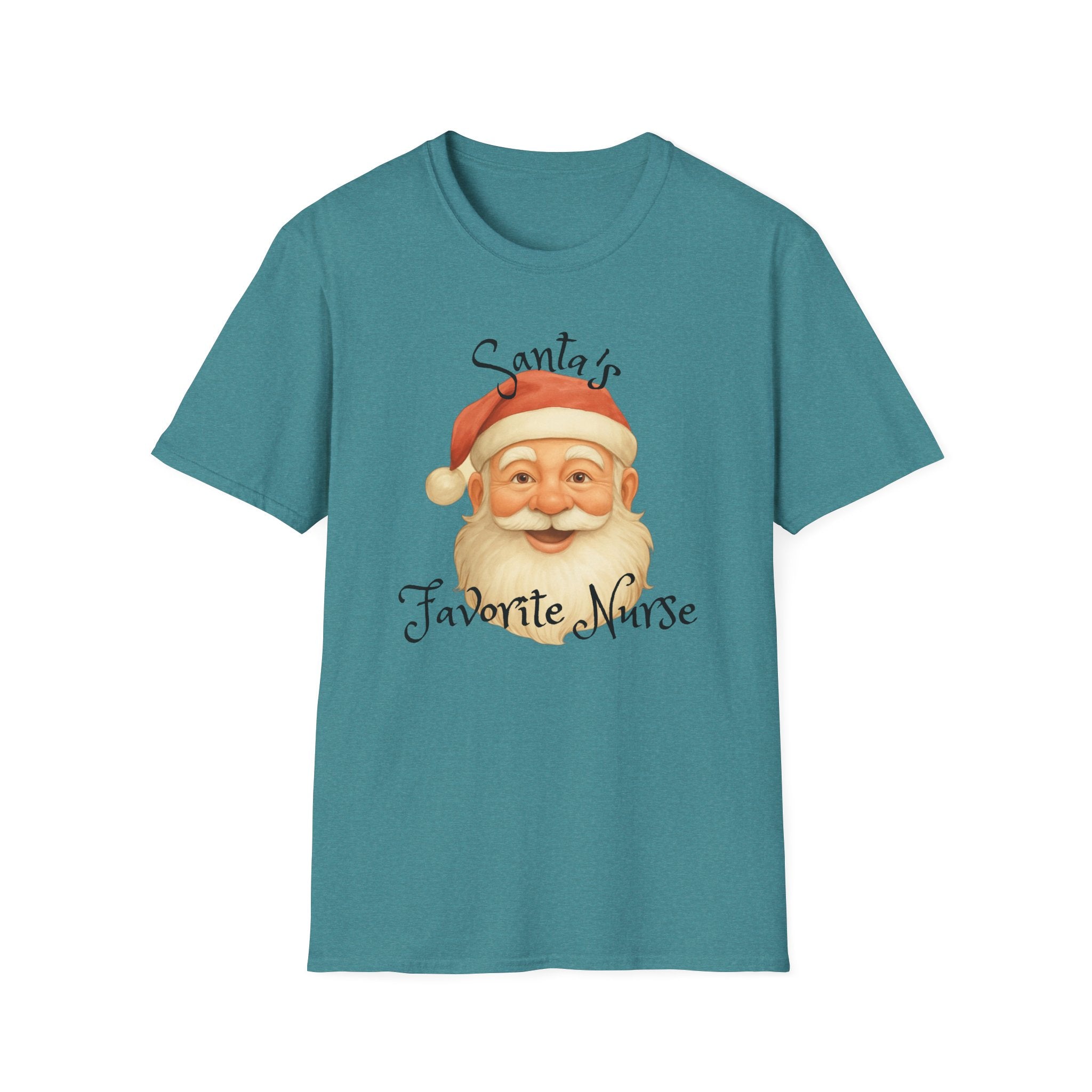 Santa Nurse Christmas T-Shirt, Santa's Favorite Nurse Top, Holiday Gifts for Nurses, Unisex Tee, RN Shirt, Healthcare Worker Apparel