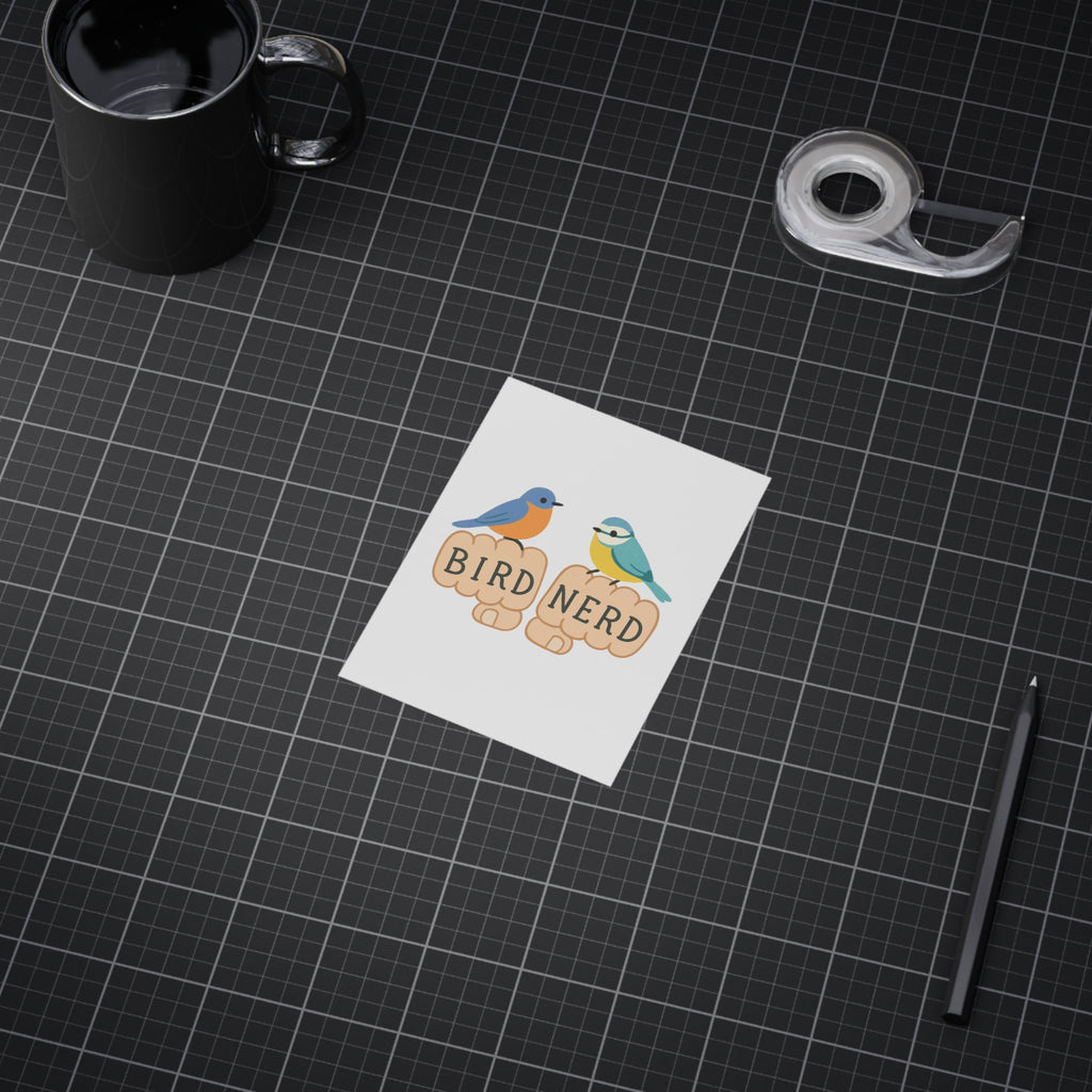 Bird Nerd Unframed Prints, Nature Lover Artwork, Bird Decor, Gift for Birdwatchers, Cute Wall Art for Home Birding gift knuckle, tattoos