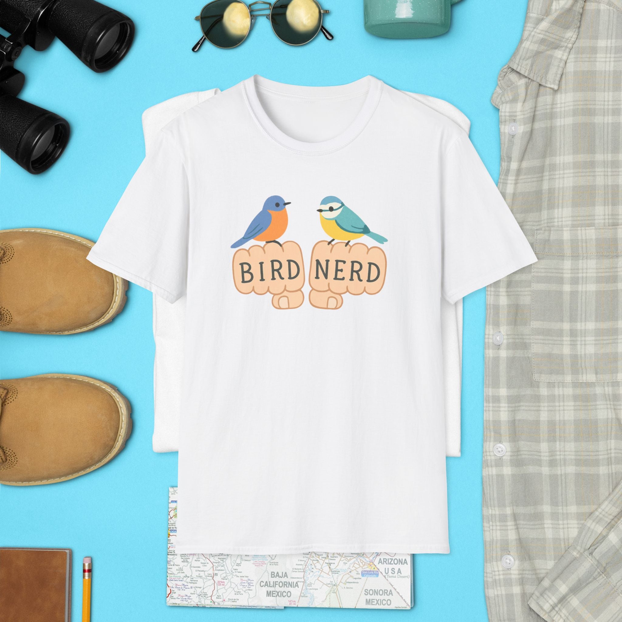 Bird Nerd Unisex Softstyle T-Shirt, Perfect for Bird Lovers, Nature Enthusiasts, Gift for Birdwatchers, Casual Wear,  Apparel bird gift