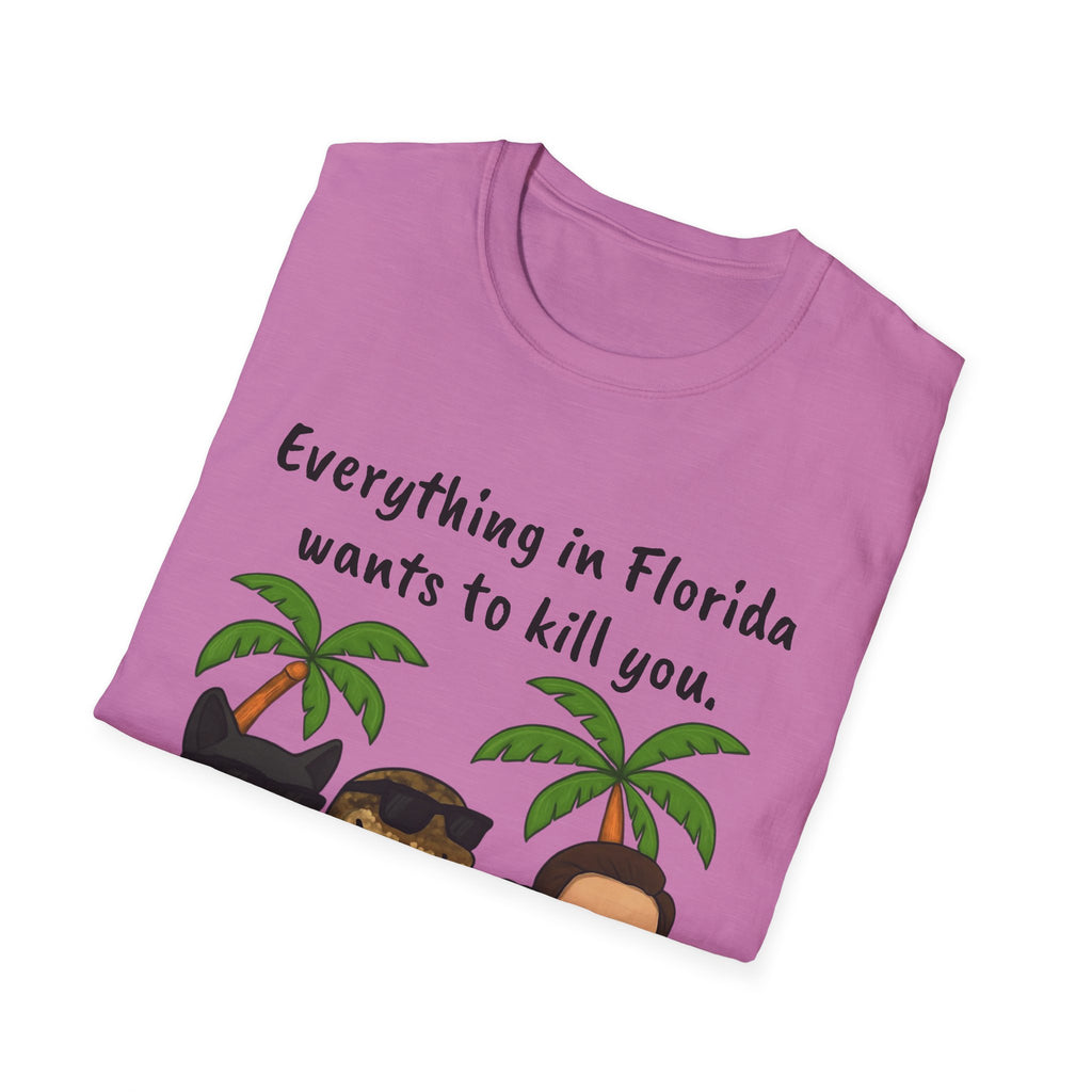 Florida wants to kill you T-Shirt, Funny Graphic Tee, Sarcastic Unisex Top, Lightweight Shirt, Trendy State Tee, Unique Gift for Him/Her