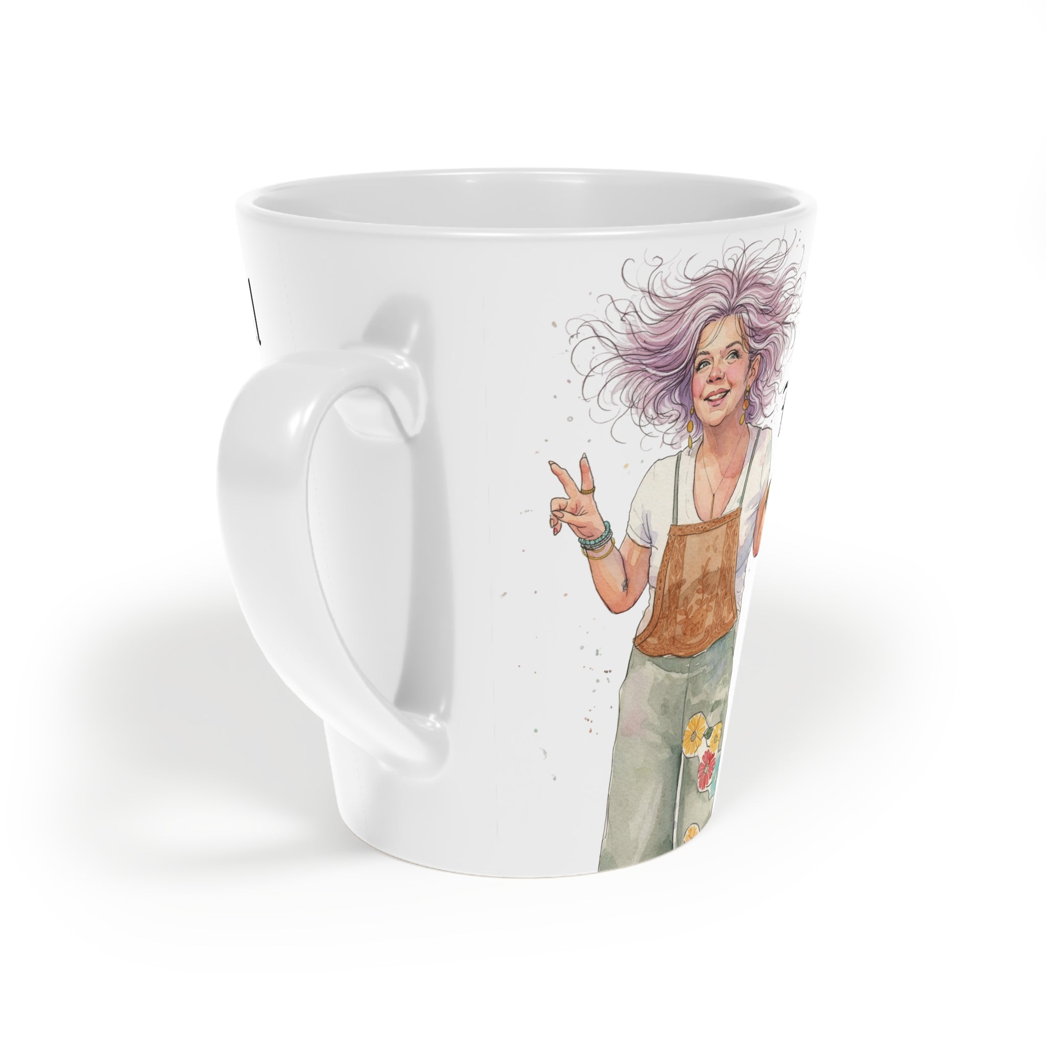 Feral Feminist Hippie Latte Mug — 12oz Ceramic Coffee Cup