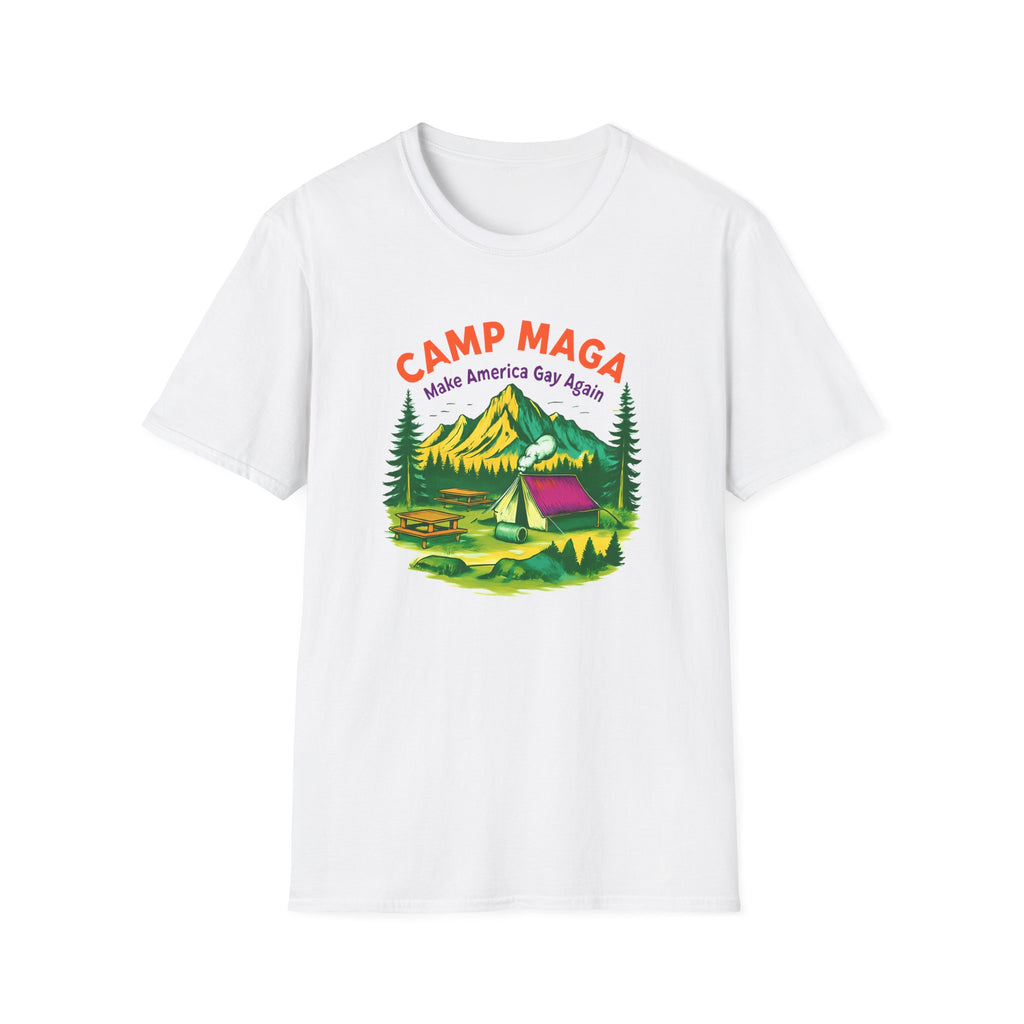 Camp MAGA Unisex make America gay again carnival Softstyle T-Shirt - Make America Gay Again, LGBTQ Pride Shirt, Camping Tee, Gift for [...]