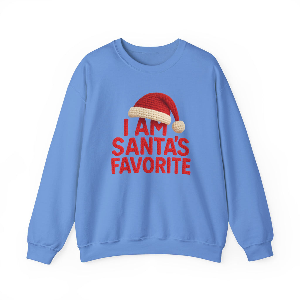 Christmas Sweatshirt - "I Am Santa's Favorite" Festive Crewneck printed