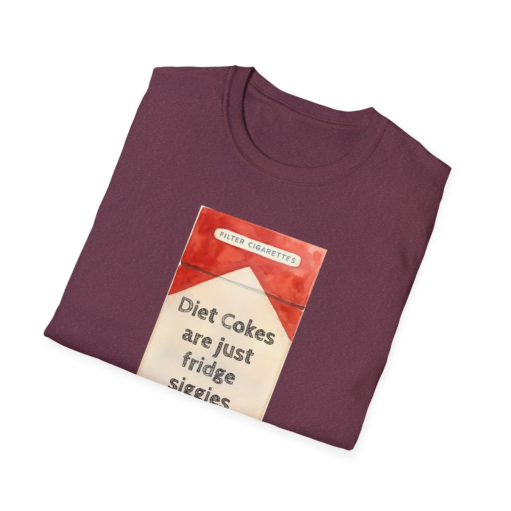 Retro Cool Diet Cola Unisex Softstyle T-Shirt, Fridge Siggies Smokers Gift Tee, Vintage Soda Pop Shirt smoker gift reds