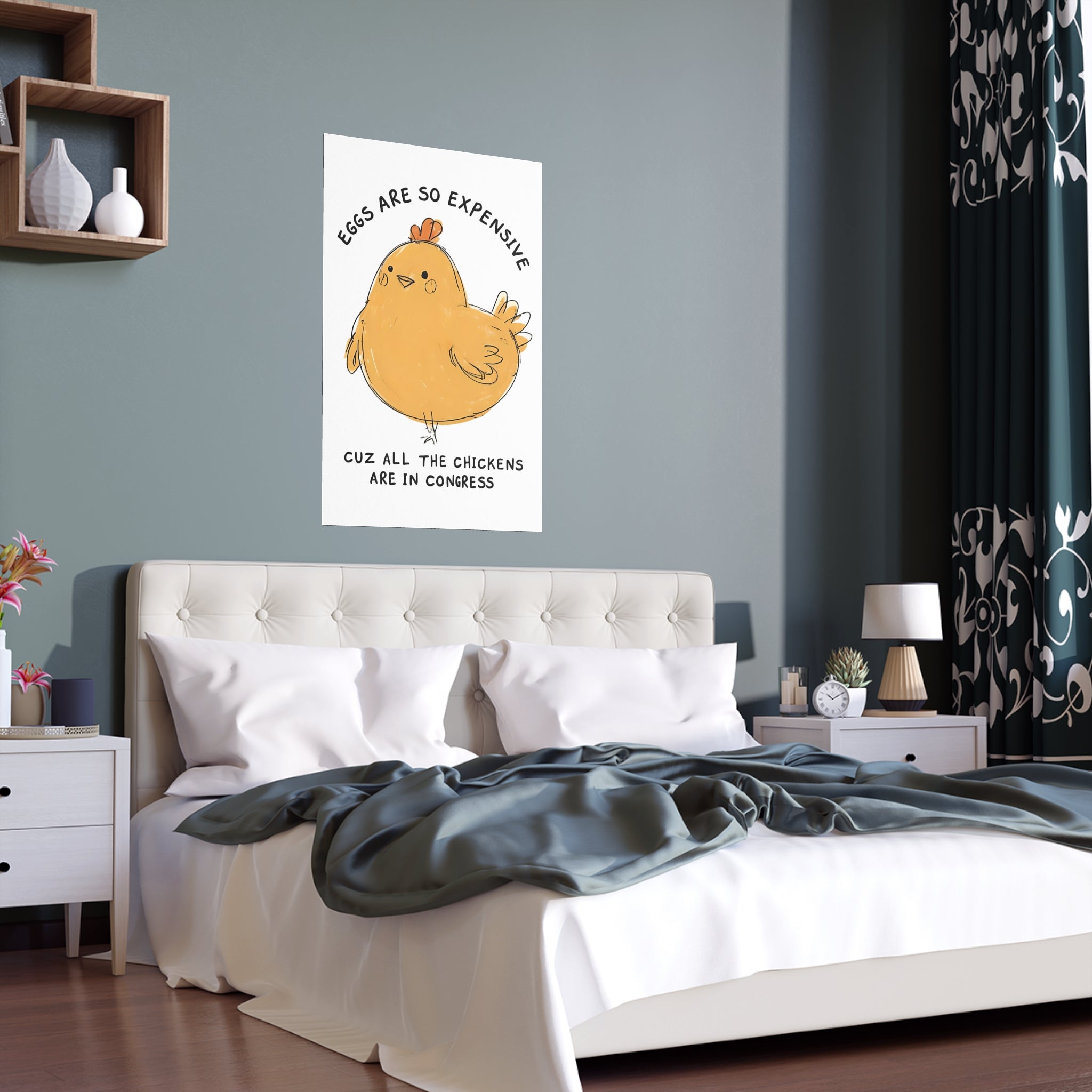 Eggs are Expensive Protest Sign Print, Wall Art, Home Decor, Funny Poster Gift, Indoor Outdoor Art Silk Poster, anti Trump