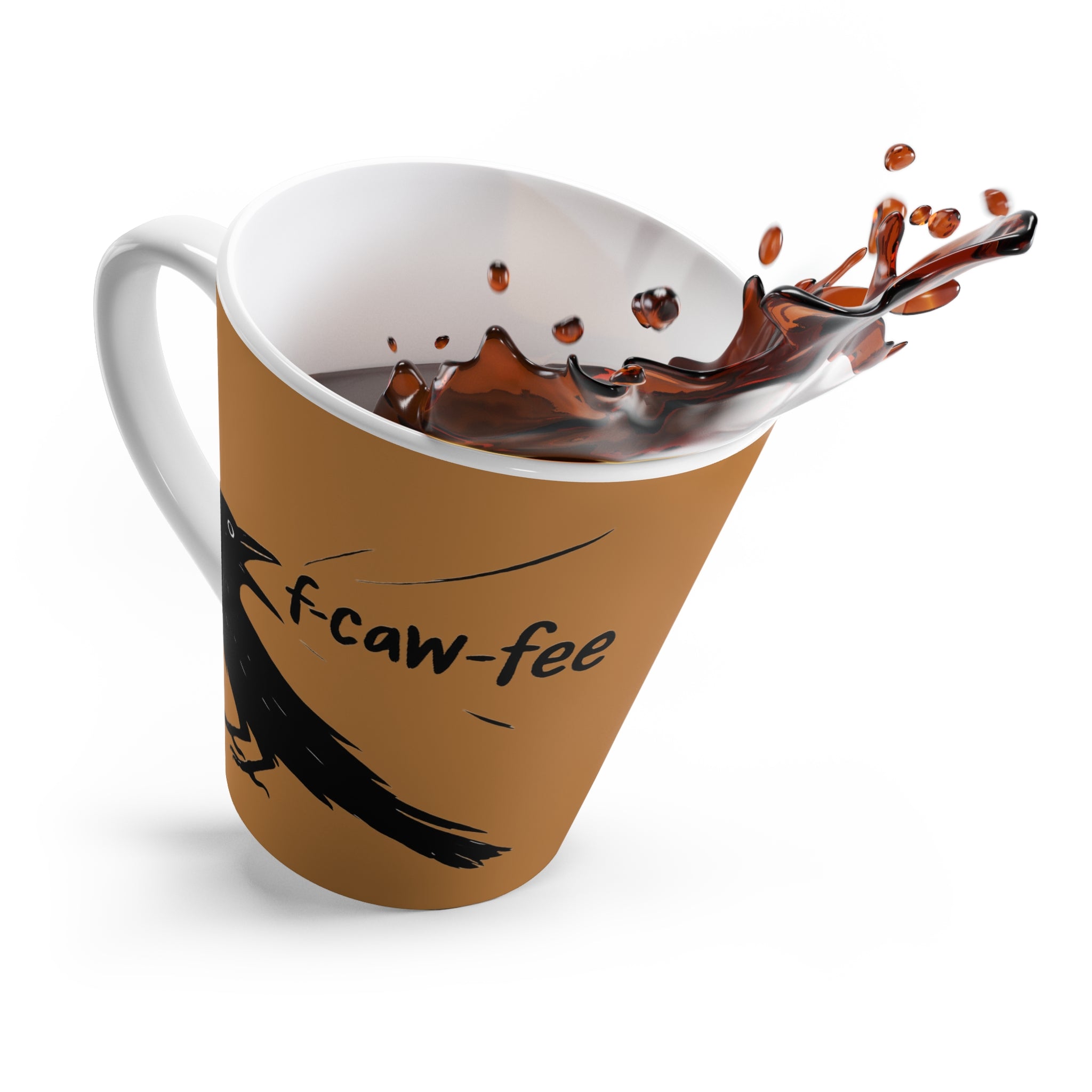 F off! F caw fee! Crow Coffee Whimsical Raven Latte Mug | Unique Coffee Cup, Bird Lovers Gift, Christmas gift, Fun Kitchenware, Quirky Drinkware