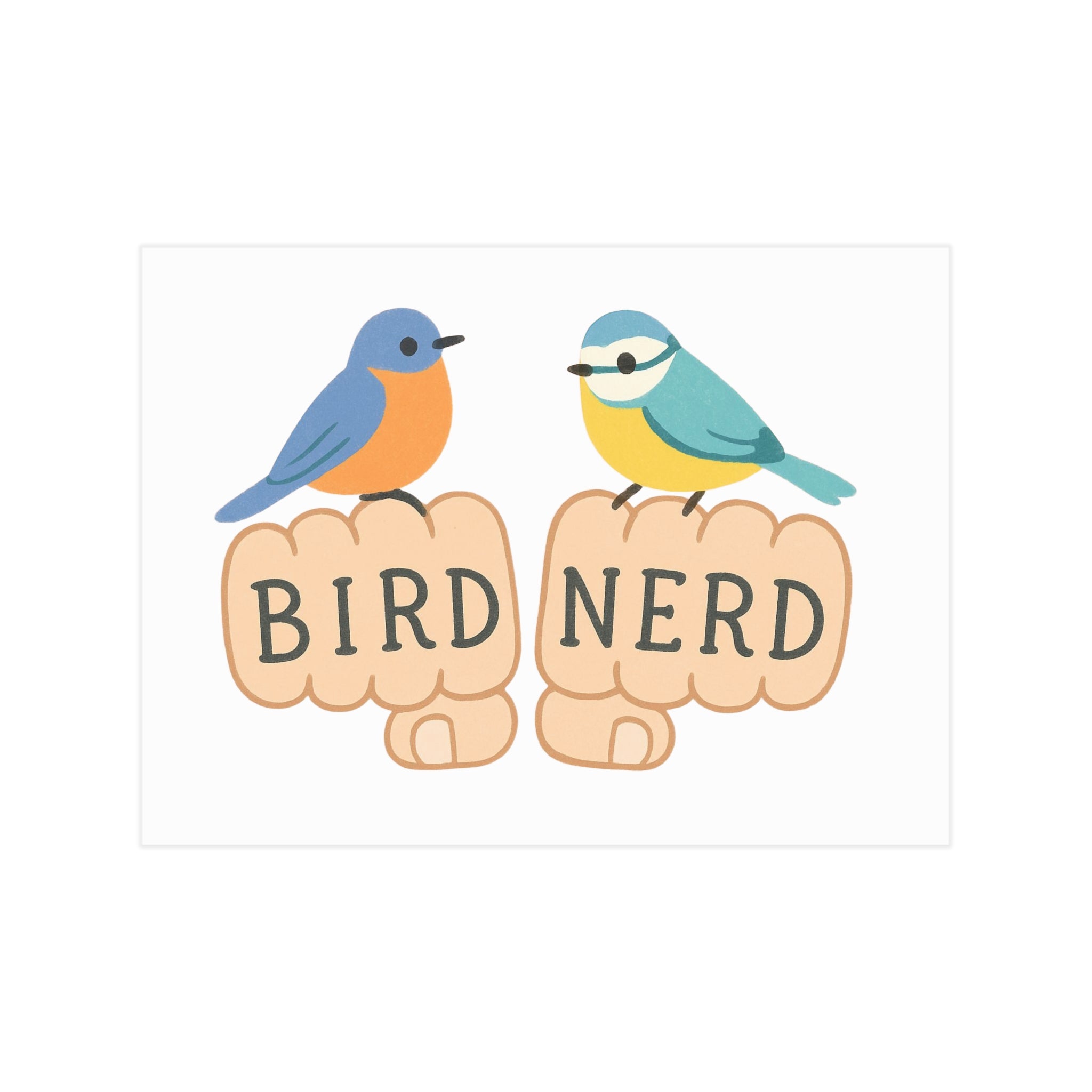 Bird Nerd Unframed Prints, Nature Lover Artwork, Bird Decor, Gift for Birdwatchers, Cute Wall Art for Home Birding gift knuckle, tattoos