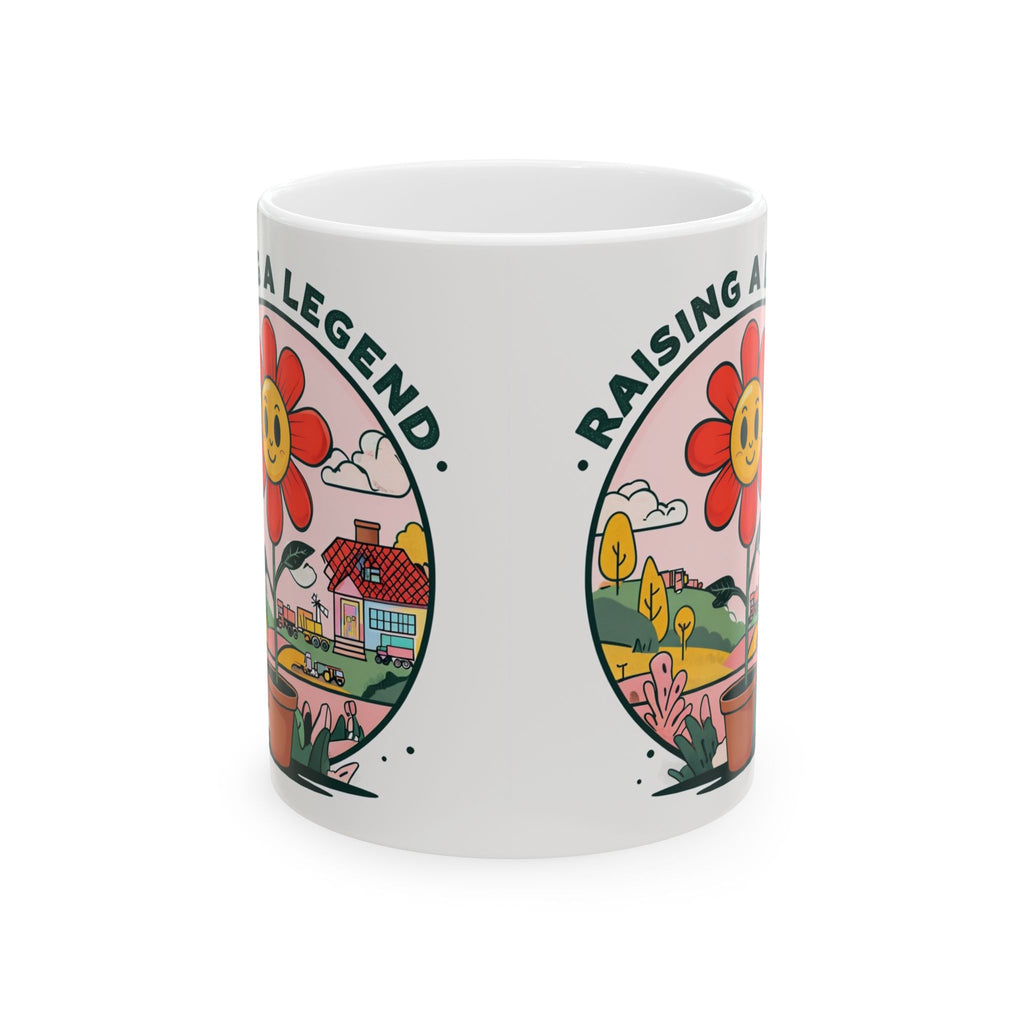 Raising a Legend Floral Ceramic Mug | Coffee Cup for Gardening Lovers, Mother's Day Gift, Personalization Option, Home Decor