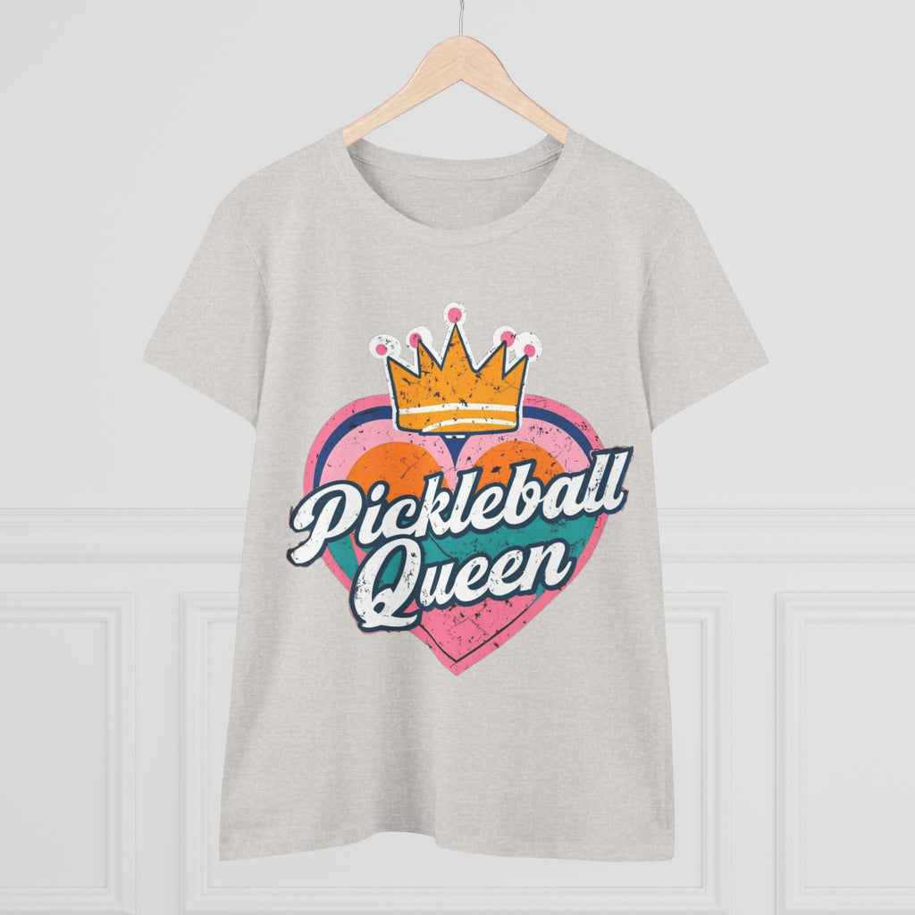 Pickleball Queen Cotton Tee - Perfect for Sports Lovers, Gifts for Her, Summer Fun, Activewear, Casual Style crown paddle queen