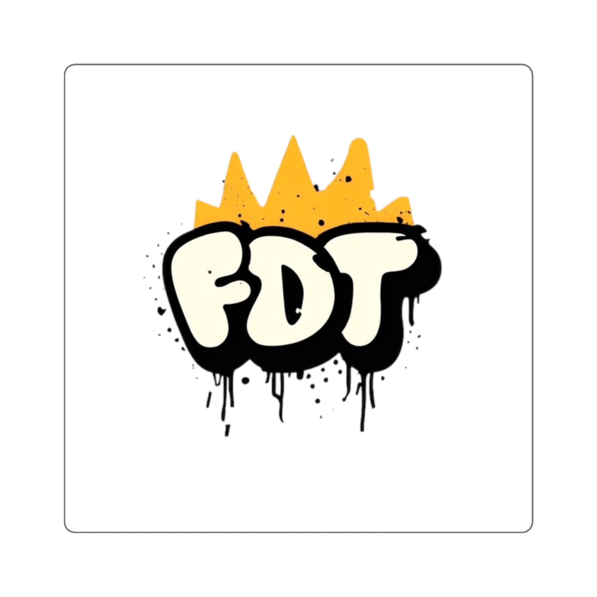 Trendy Square Stickers - FDT Vibe, Laptop Decal, Gift for Art Lovers, Customizable Stickers, Hip Decor