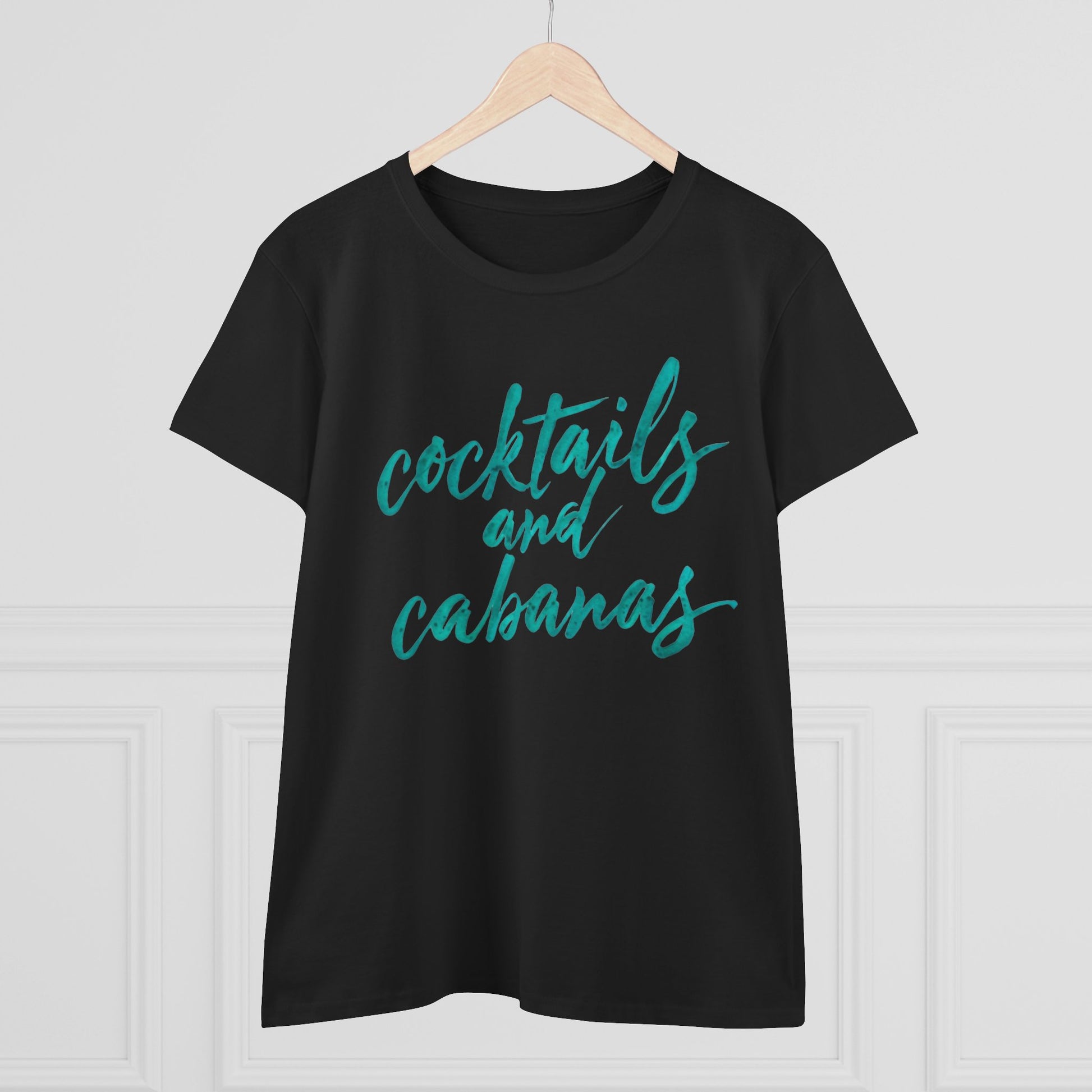 Cocktails and Cabanas Tee - Women&#039;s Midweight Cotton Shirt, Beachwear, Summer Top, Vacation Outfit, Casual Wear, Gift for Her, Pool