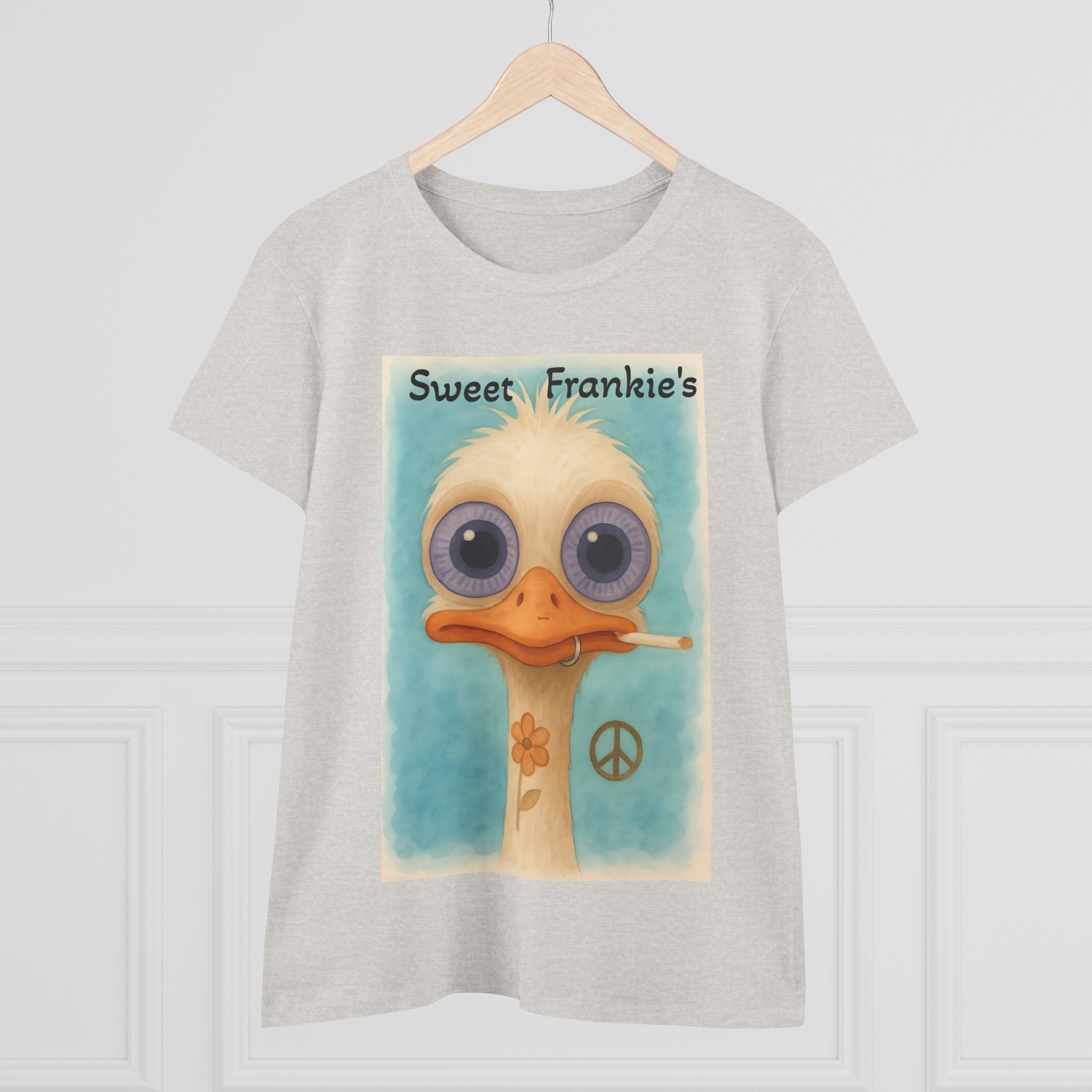 T-Shirt, Sweet Frankies Ostrich Graphic Tee, Funny Tee, Women's Graphic Shirt, Gift for Her, Women's Cotton Shirt social justice wear