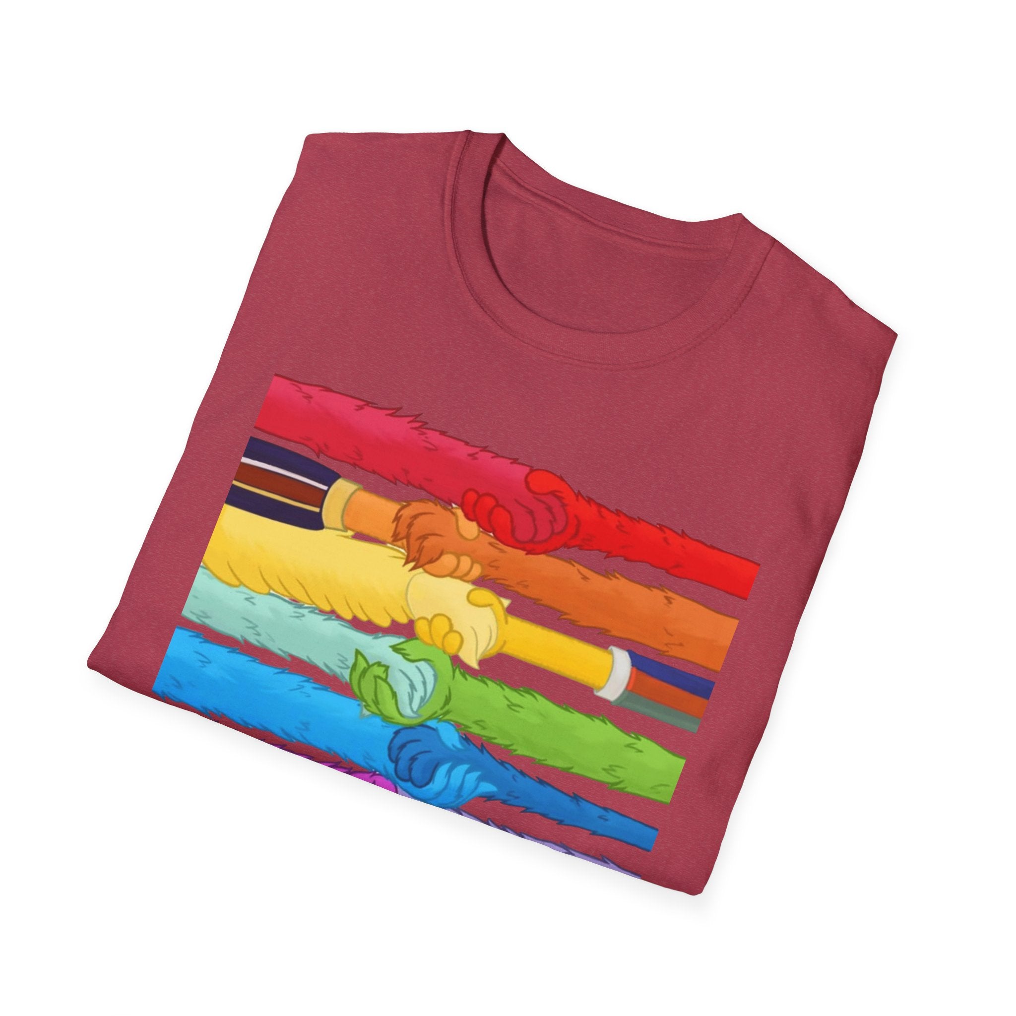 Pride Unity T-Shirt, Unisex Graphic Tee, LGBTQ+ Pride Shirt, Colorful Equality Apparel, Rainbow Friendship Tee, Support & Celebrate