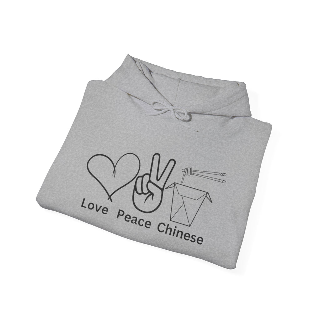 Hooded Sweatshirt Love Peace Chinese Three
