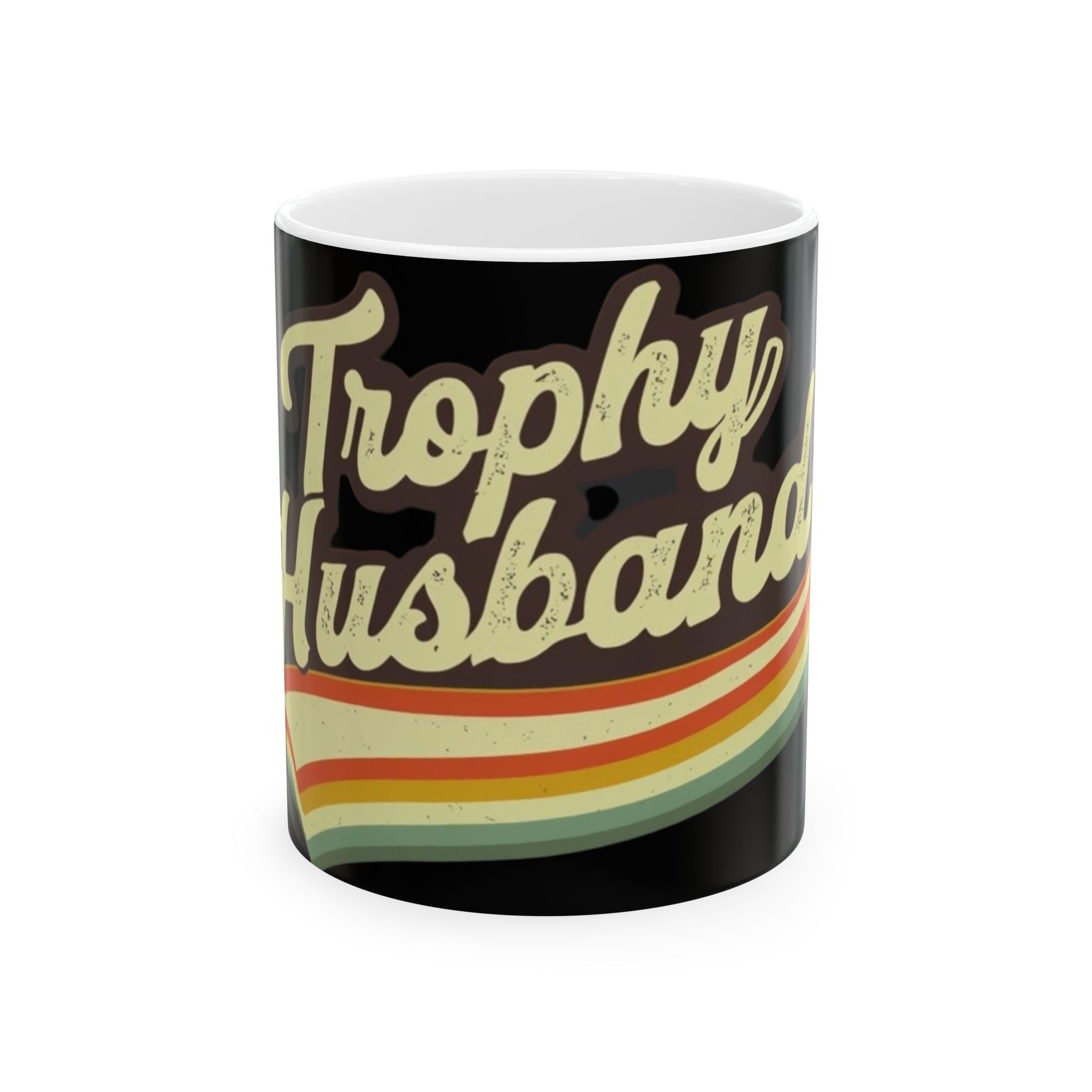 Trophy Husband Ceramic Mug, Fun Gift for Him, Perfect for Weddings, Anniversaries, Birthdays, Coffee Lover Gift, Retro Design