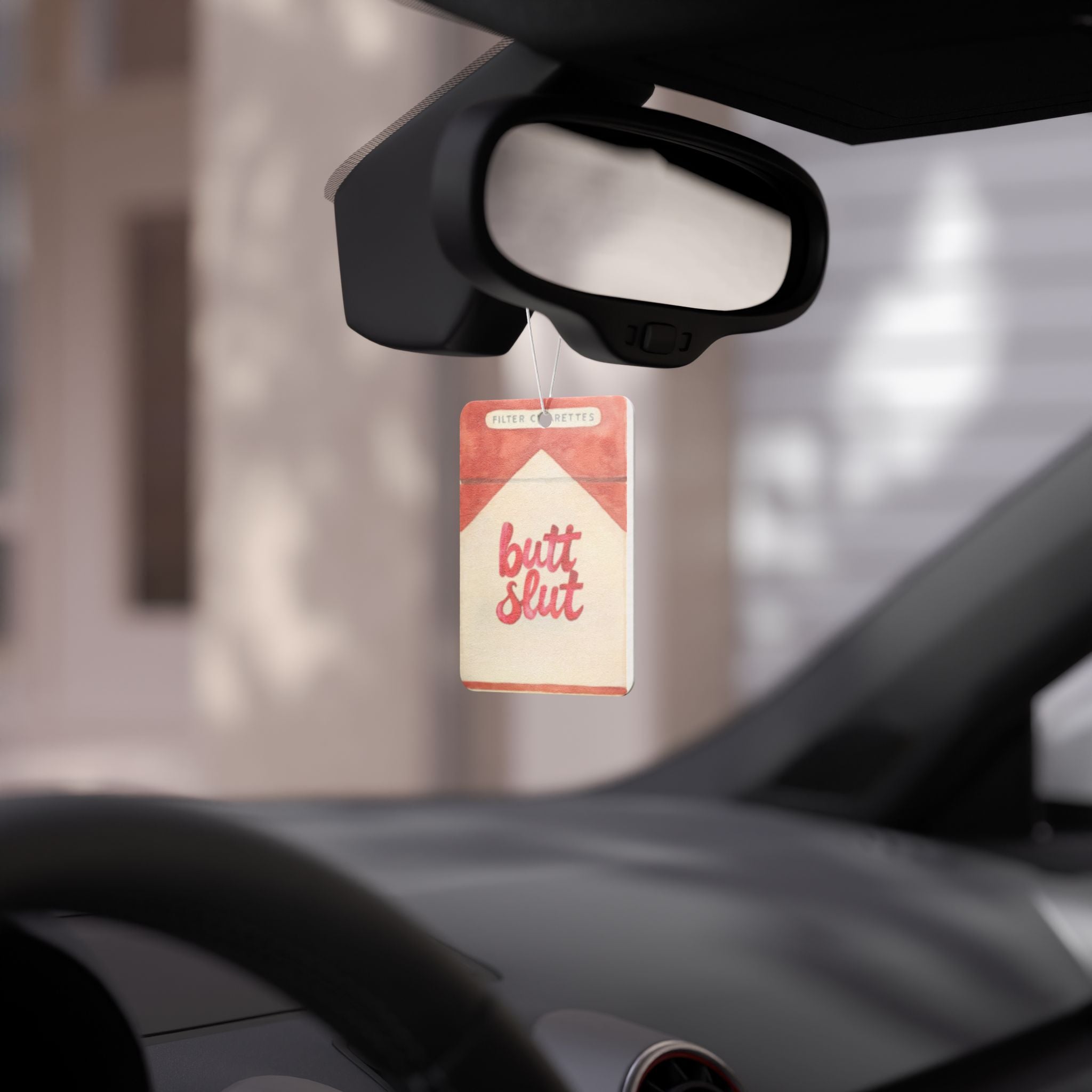 Novelty Car Air Freshener — "Butt Slut" Retro Cigarette Pack Design