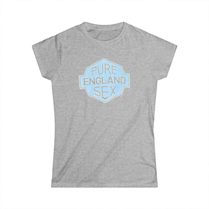 Pure England Sex Tee, Casual Women's Shirt, Funny Graphic Top, Gift for Her, Summer Fashion, Trendy Softstyle Tee white lotus