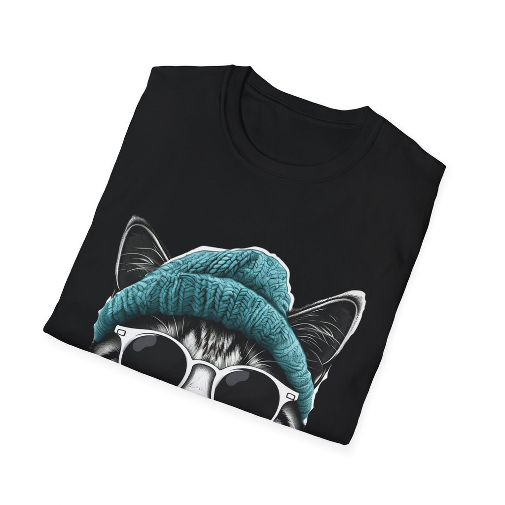 Cool cat with a Knit Cap Cat lovers gift unisex tshirt
