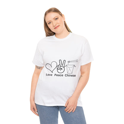 Love Peace Chinese Unisex Heavy Cotton Tee - Sweet Frankie’s 