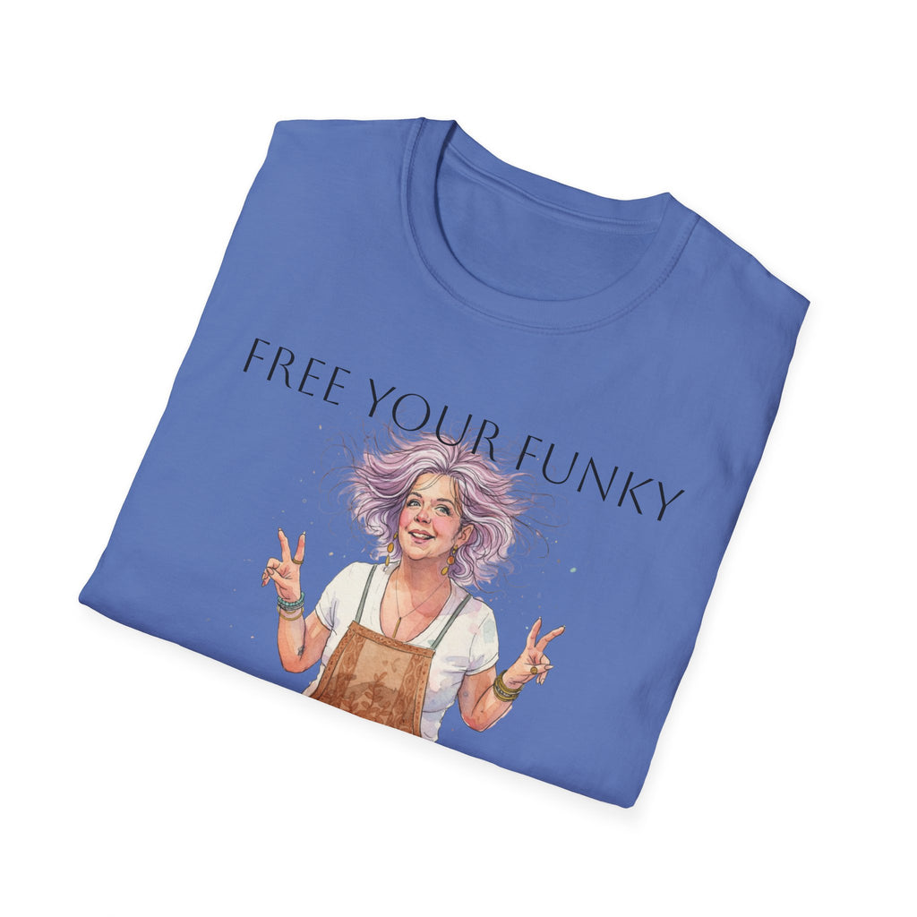 T-Shirt — “Free Your Funky” Peace-Sign Boho Woman Graphic Tee