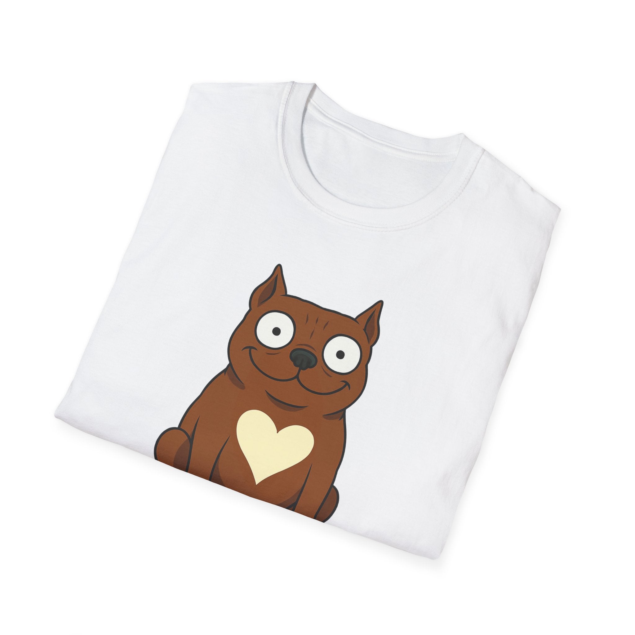 Funny Pit Bull Lover Unisex Softstyle T-Shirt, Amstaff Not a Fighter Dog Tee, Animal Rescue Gift, Dog Mom Dad Shirt