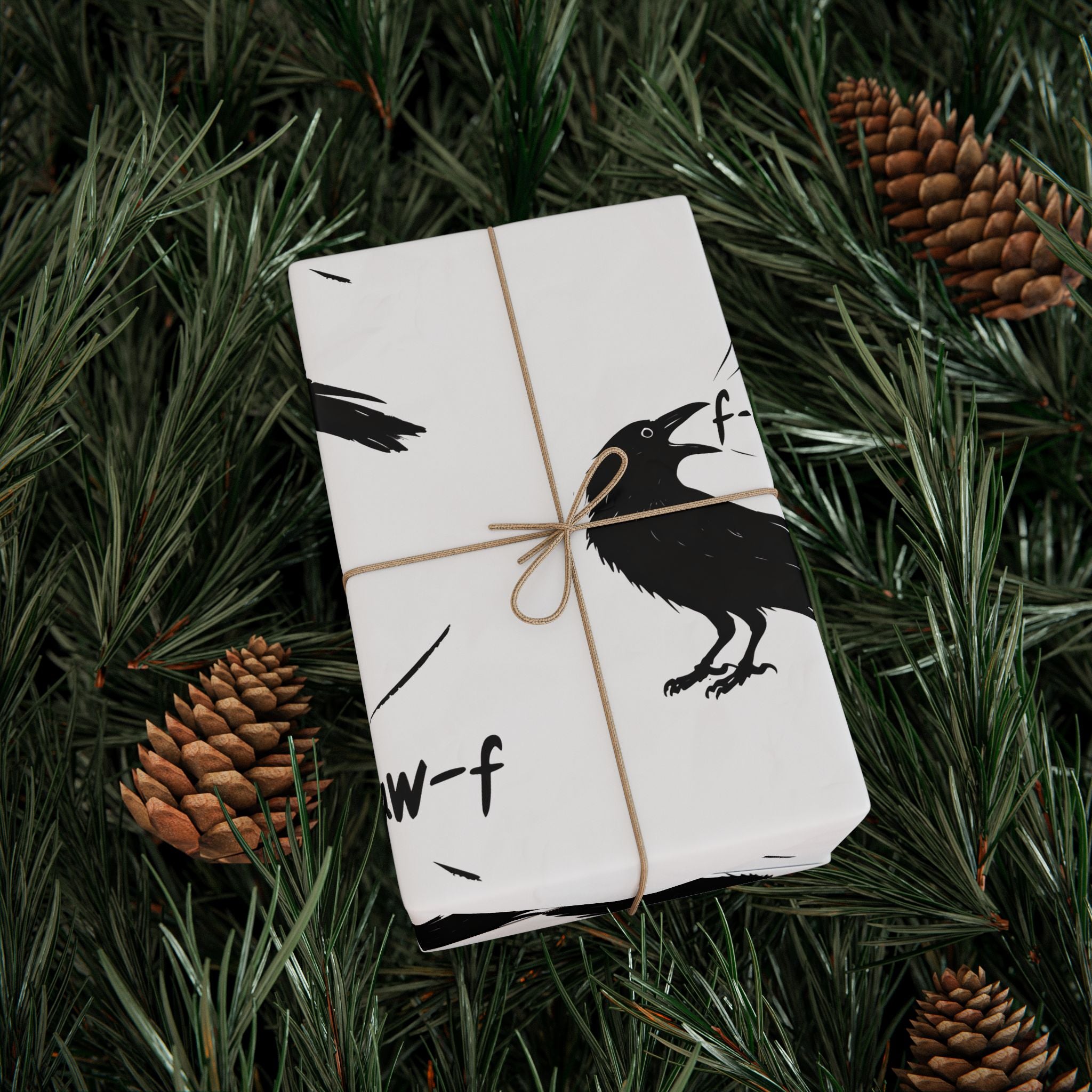 F-Caw-F. F*ck Off! Crow Wrapping Paper funny, sarcastic, crow, lover, edgy, wrapping, and gift paper