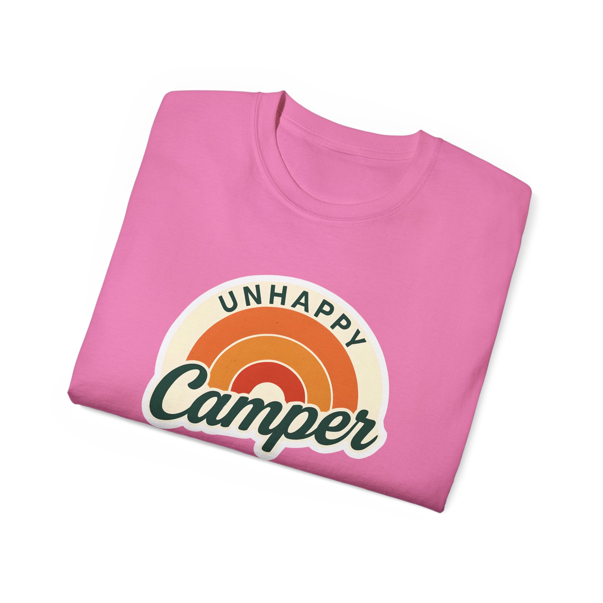 Unisex Tee for Campers: Unhappy Wanderer Adventure Gift Shirt, Hiking Outdoor Camping Apparel, Outdoorsy Nature Lover Top, Wanderlust Tee,