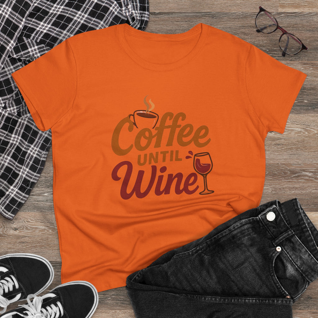 Coffee until wine tshirt coffee lovers wine lovers gift for her cozy, Women's Tee, Graphic Tee, Coffee Shirt, Wine Shirt, Funny Shirt