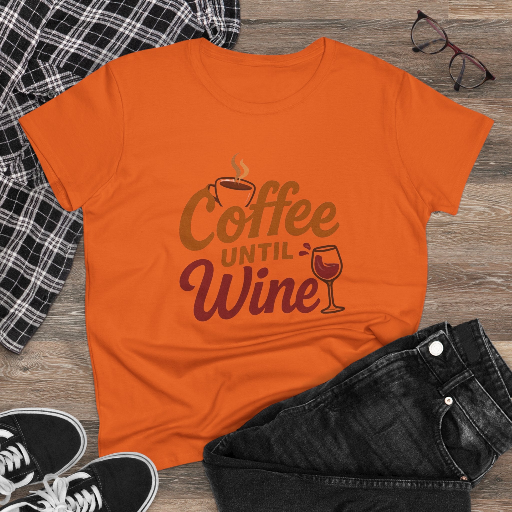 Coffee until wine tshirt coffee lovers wine lovers gift for her cozy, Women's Tee, Graphic Tee, Coffee Shirt, Wine Shirt, Funny Shirt