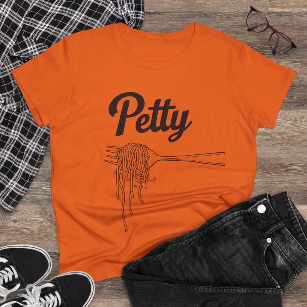 Petty spaghetti Women's Cotton Tee, Funny Graphic Tee, Casual Shirt, Gift for Foodies, Birthday Gift, Quirky Apparel gift for her