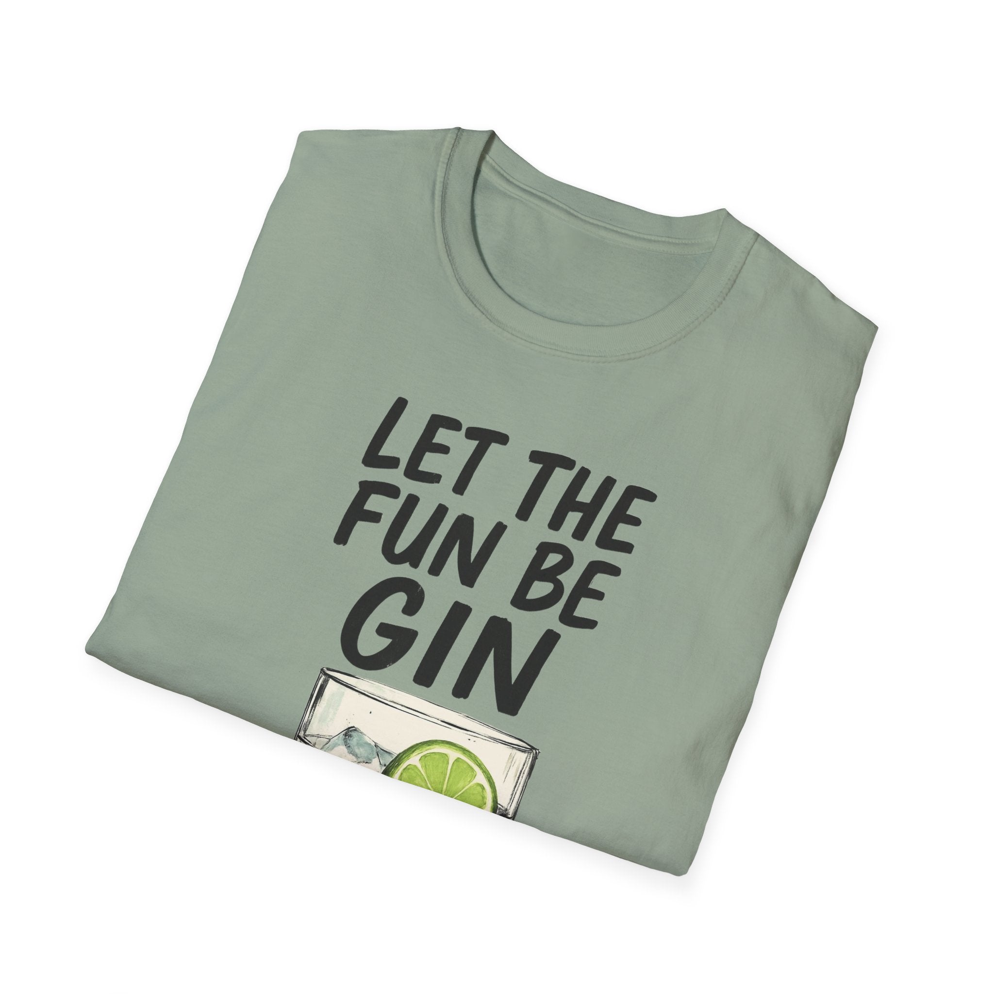 Let the Fun Be Gin Tee, Gin Cocktail Party T-Shirt, Let the Fun Be Gin Tee, Unisex Drinking Shirt, Softstyle Alcohol Top, Mixology Gift