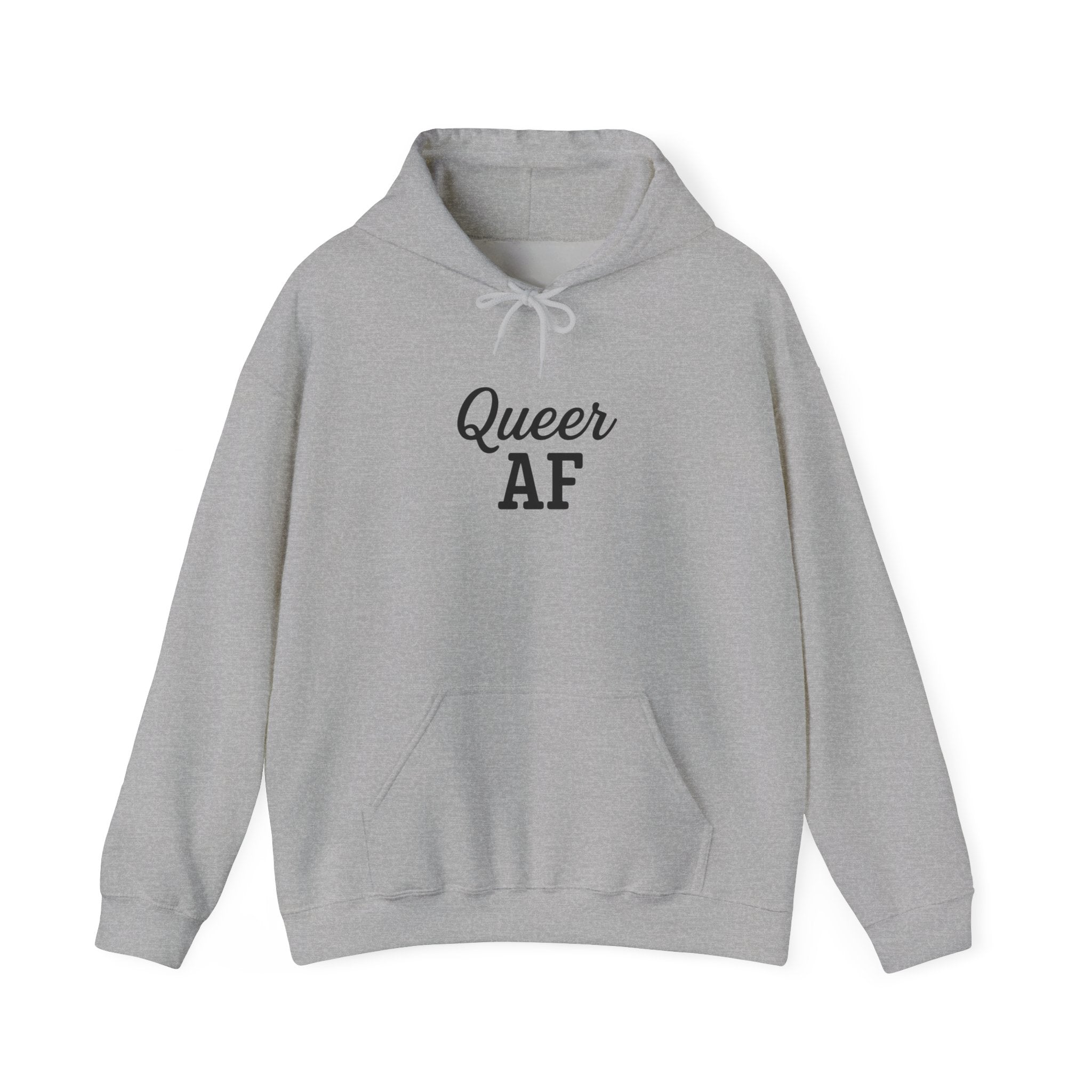 Queer AF Gay Pride Hoodie, Anti Trump Social Justice Sweatshirt, LGBTQ Gifts, Unisex Hooded Jumper