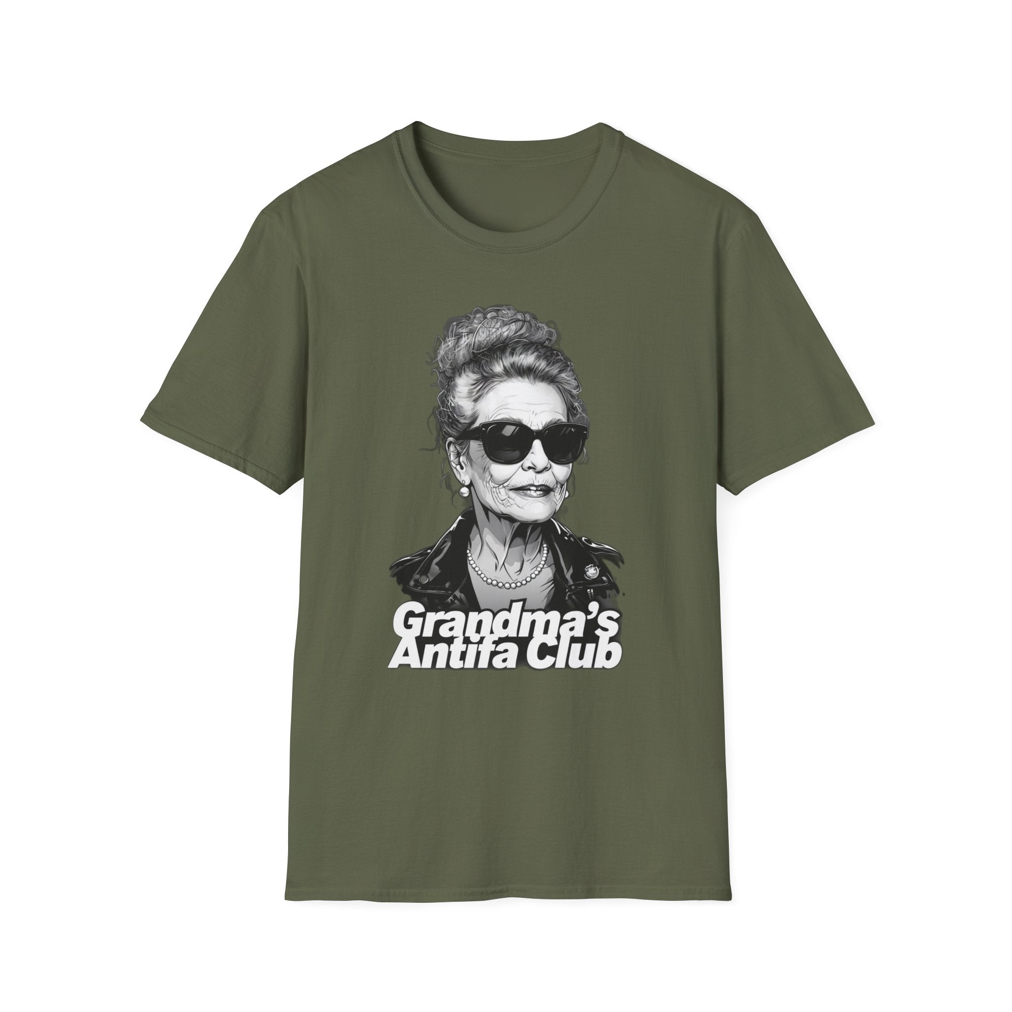 Antifa Grandma Softstyle T-Shirt | Grandma's Antifa Club Shirt Made for strong women who stand for justice