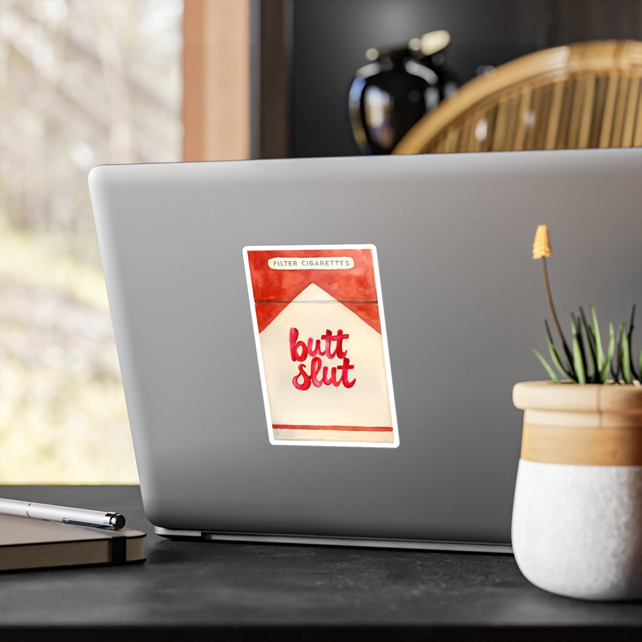 Butt Slut smoker Playful Vinyl Decals for Fun Decor, Funny Stickers for Gifts, Humorous Art, Unique Party Favors, Quirky Home Accessories