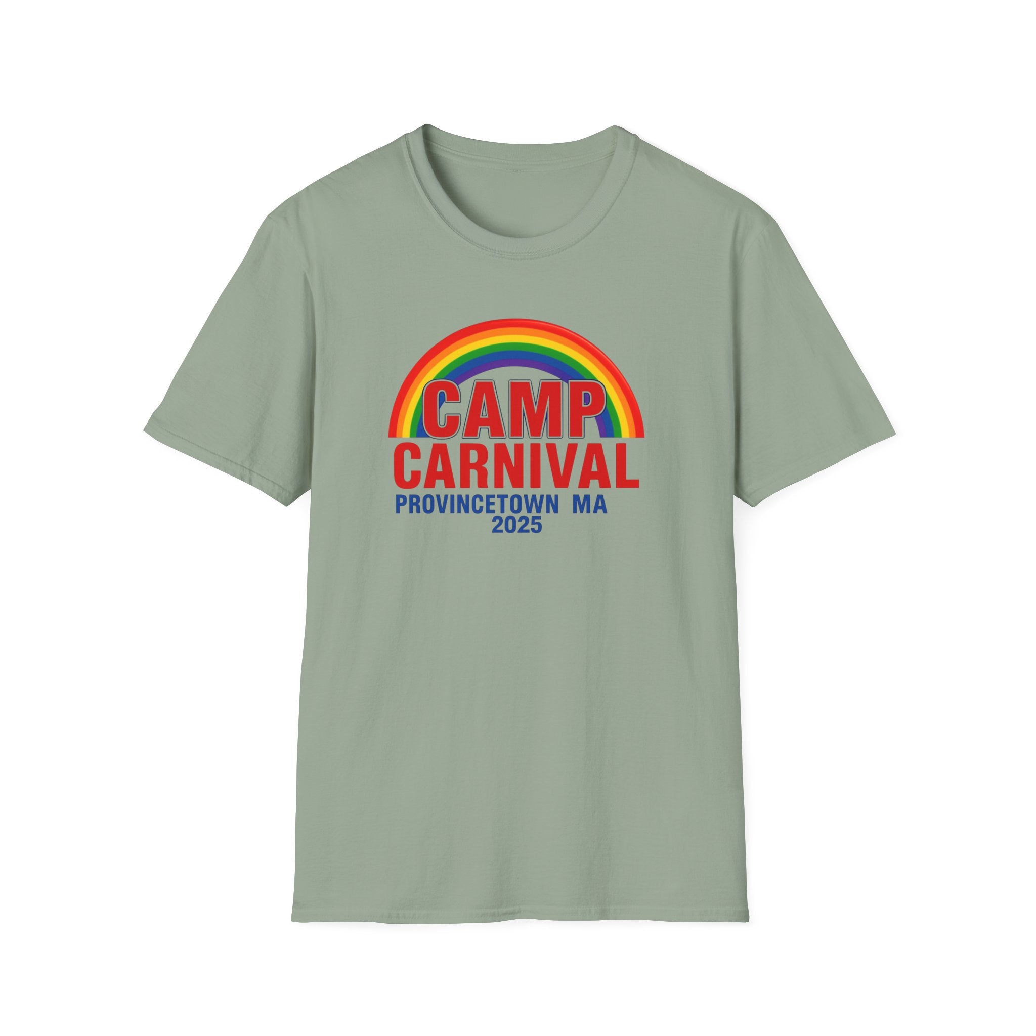 Rainbow Camp Carnival Ptown Unisex T-Shirt, LGBTQ+ Pride Apparel, Summer Festival Top, Gift for Camp Lovers, 2025 Event Shirt