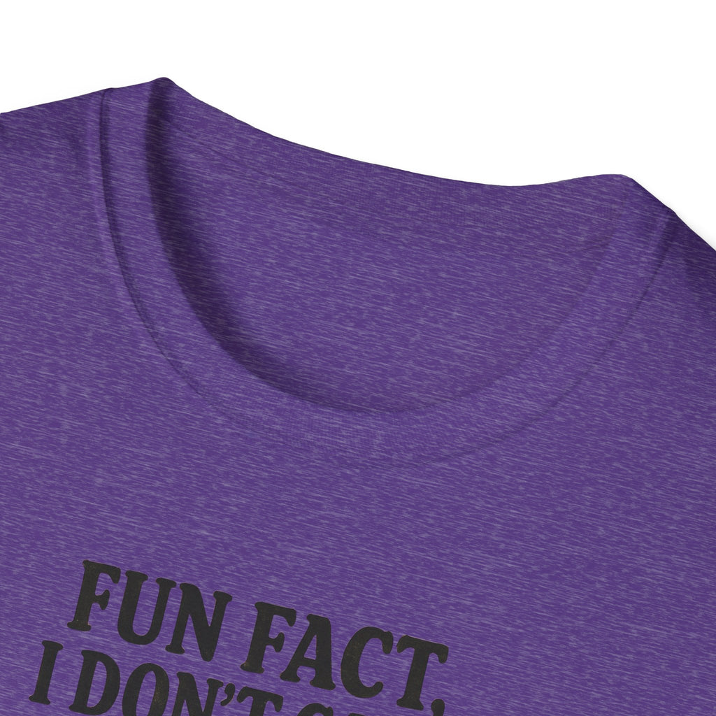 I dont care Sarcastic Cat Lover Unisex Softstyle T-Shirt, Funny Graphic Tee, Zero F's Given Animal Shirt,Humorous Tee for Cat Owners