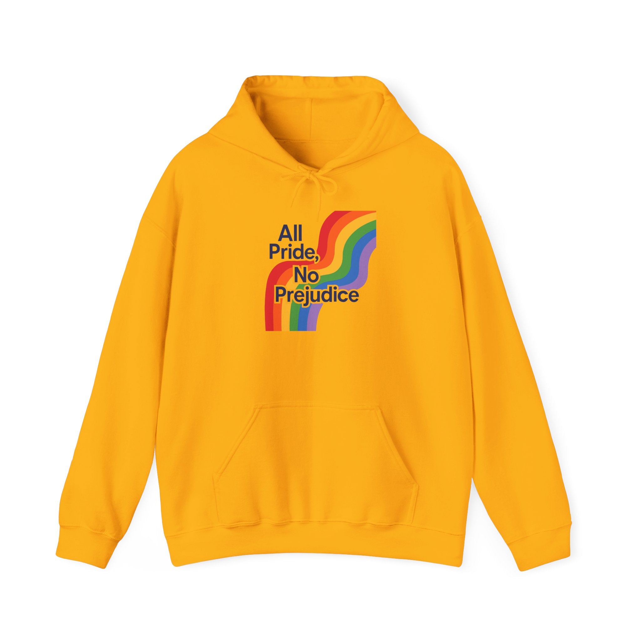 Pride Celebration Hoodie, Unisex Rainbow Sweatshirt, LGBTQ+ Hoodie, All Pride No Prejudice Sweatshirt, Comfortable Pride Wear anti trump