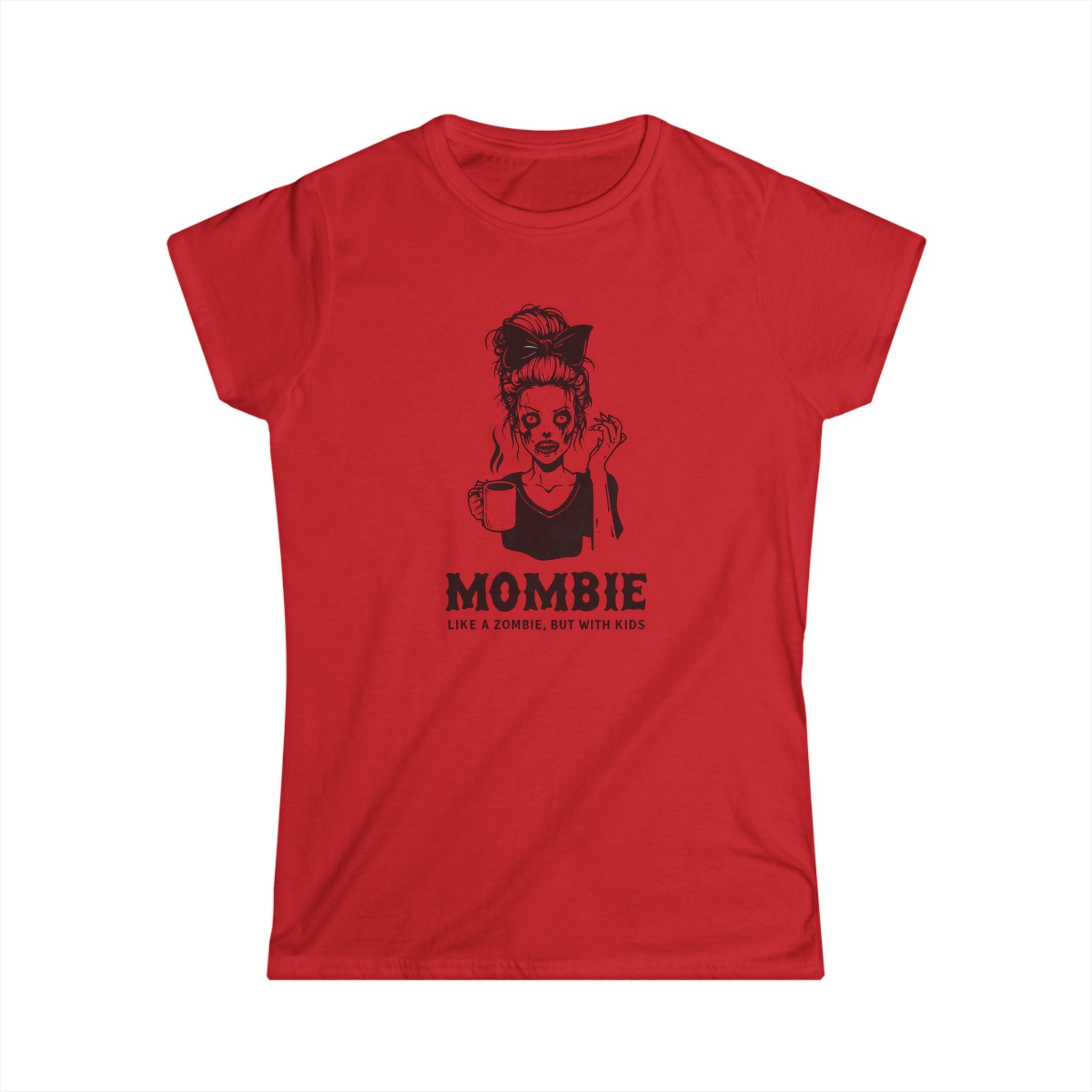 Women's Softstyle Tee - Mombie Zombie Kids, Funny Mom Shirt, Mom Life Tee, Halloween Shirt, Softstyle Tee for Women, Mom Gift